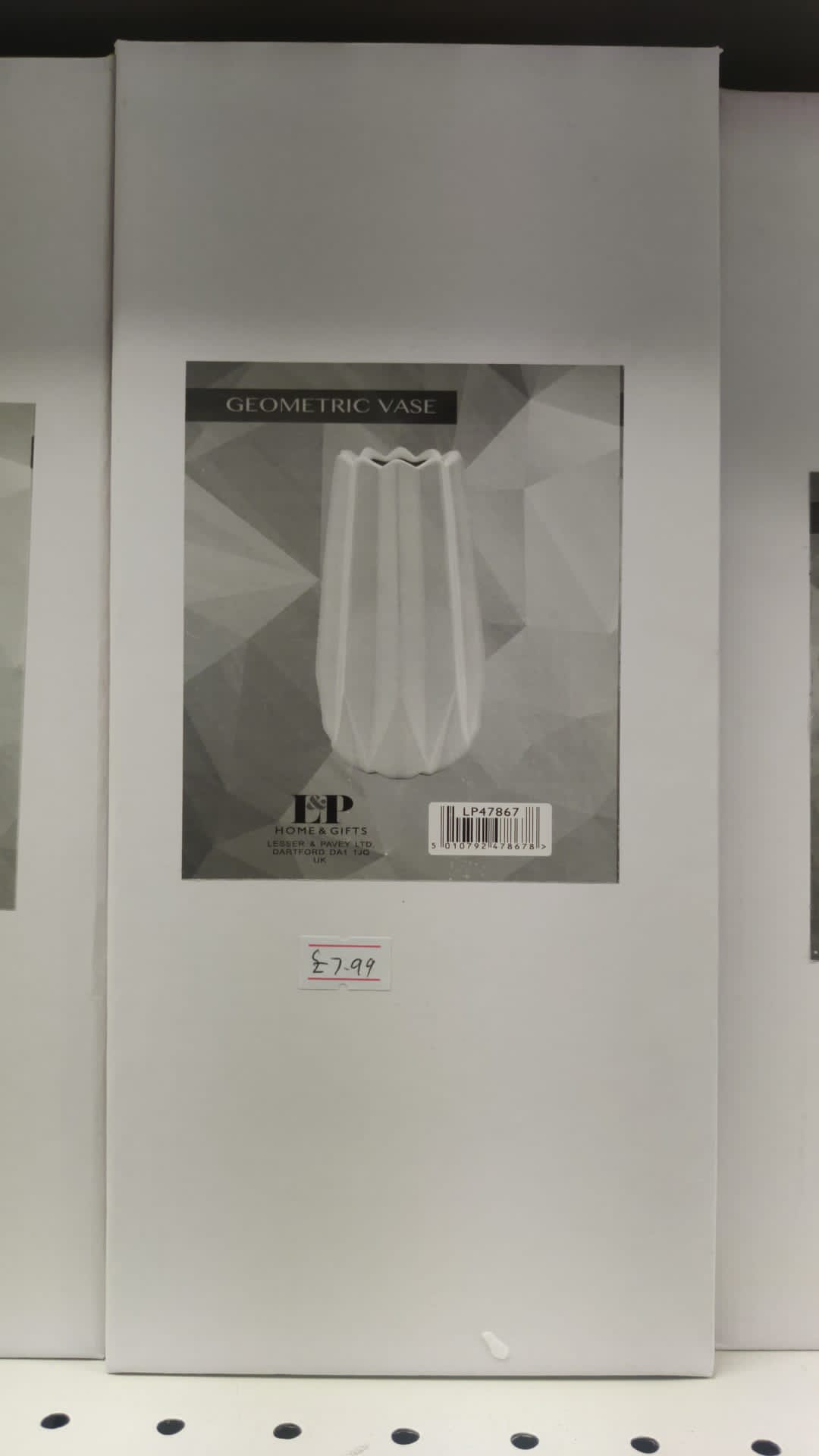 Geometric white vase