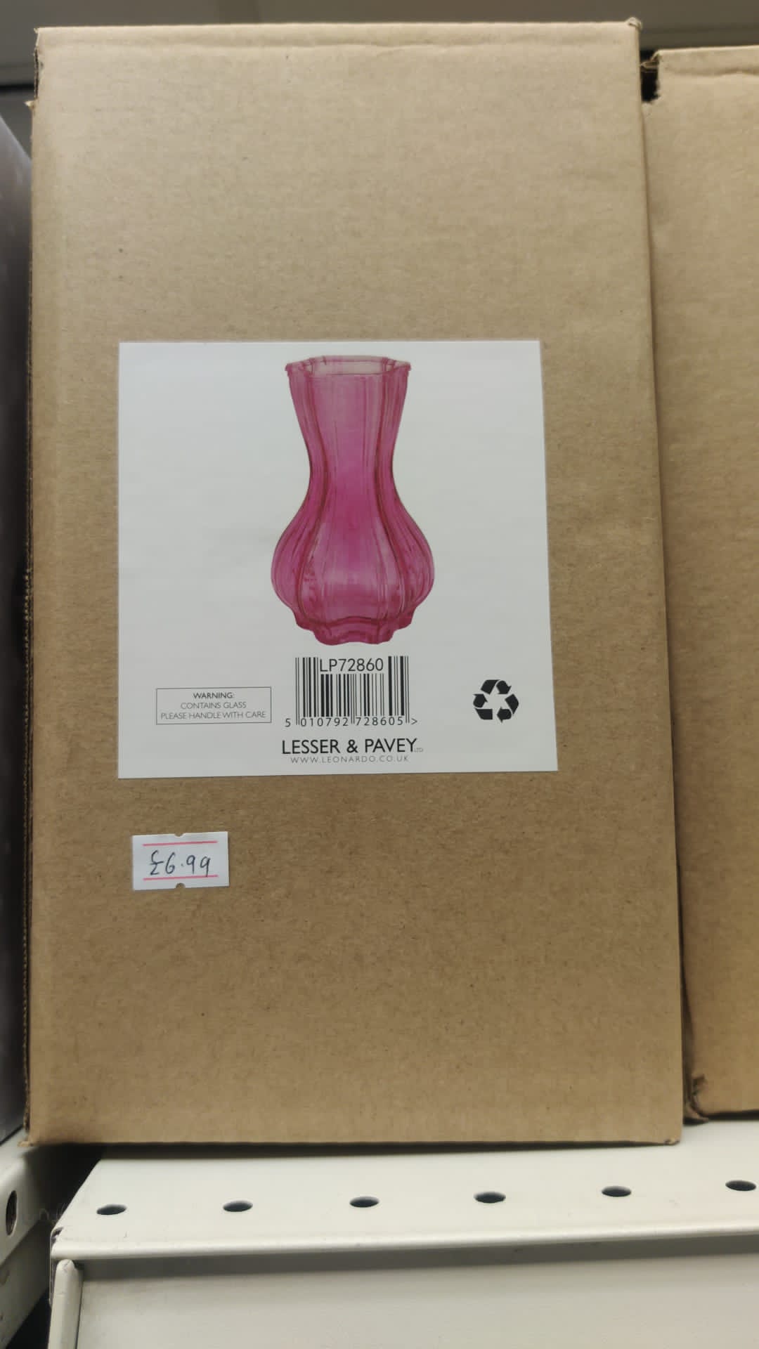 Pink glass vase