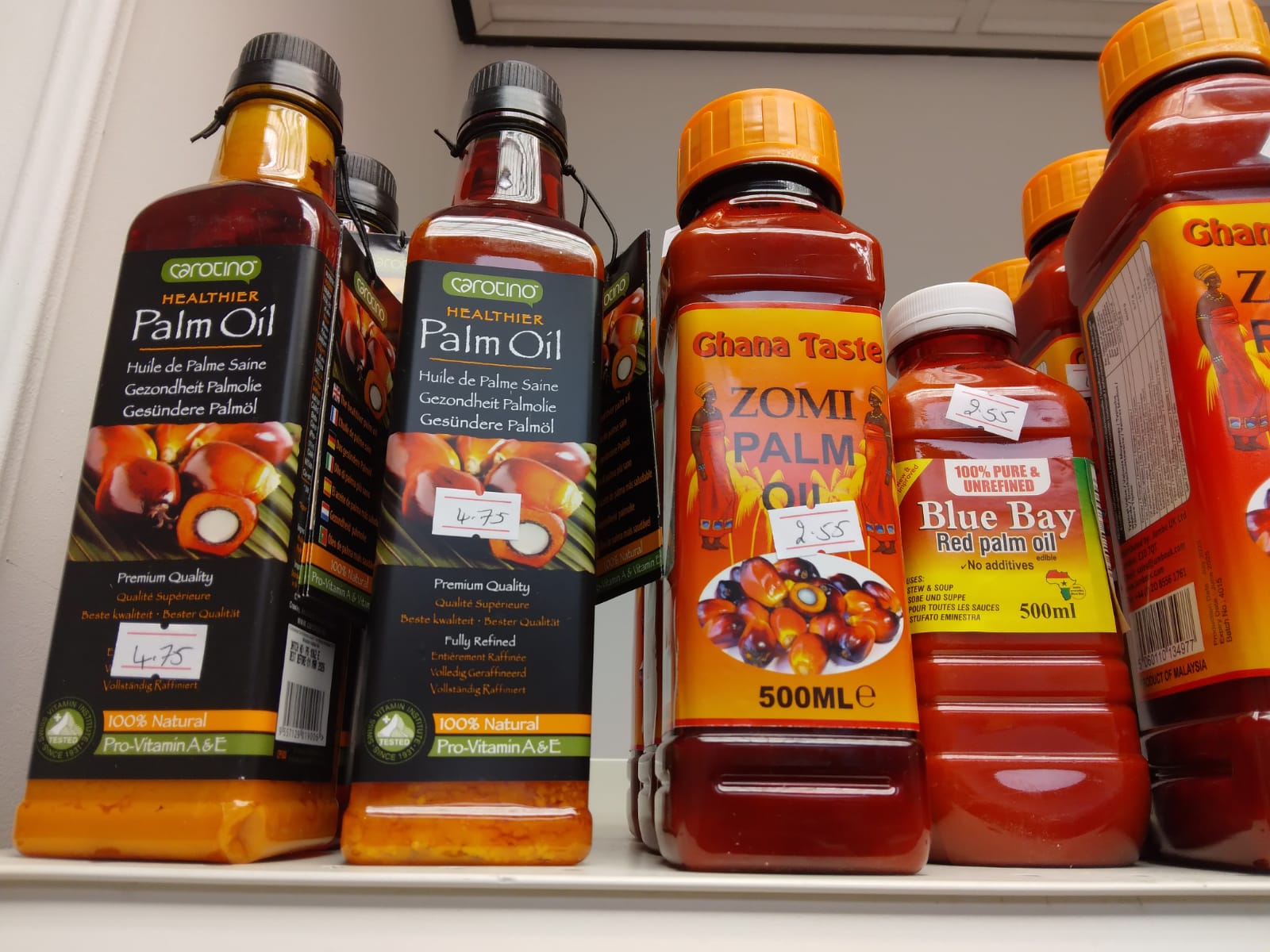 Assorted Palm Oil Bottles