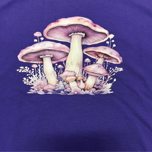 Purple Mushroom Graphic T-Shirt