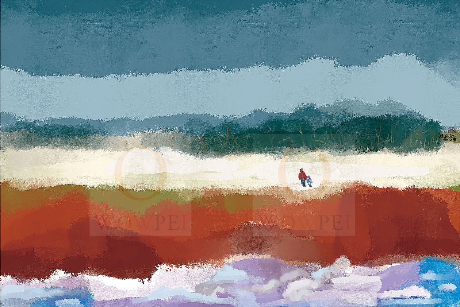 Impressionist Winter Coast Art - PEI Atlantic Seascape Digital Download | Minimalist Wall Art for Home, Office, Modern Decor - Canadian Art