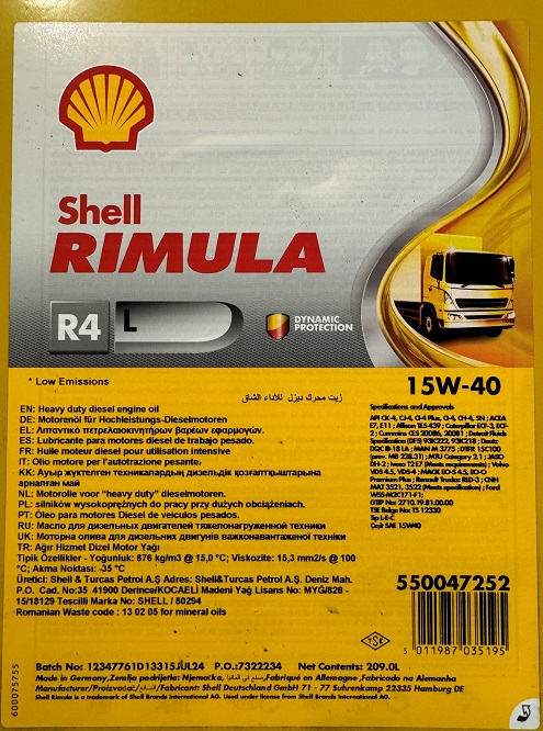 Shell Rimula R4 L 15W-40