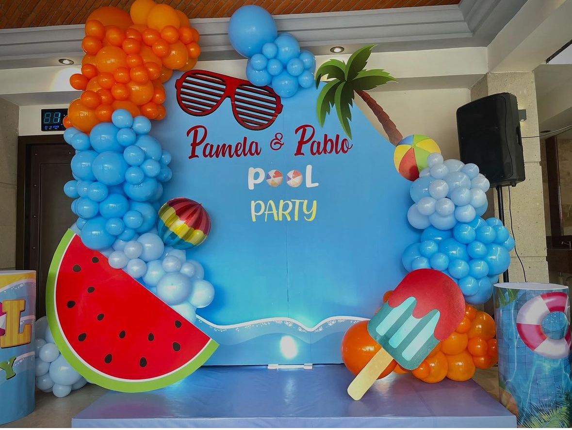 Pool Party Balloon Decoration
