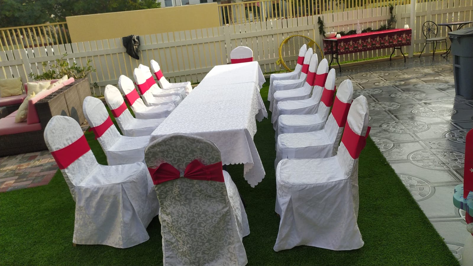 Outdoor Party Table with Chairs