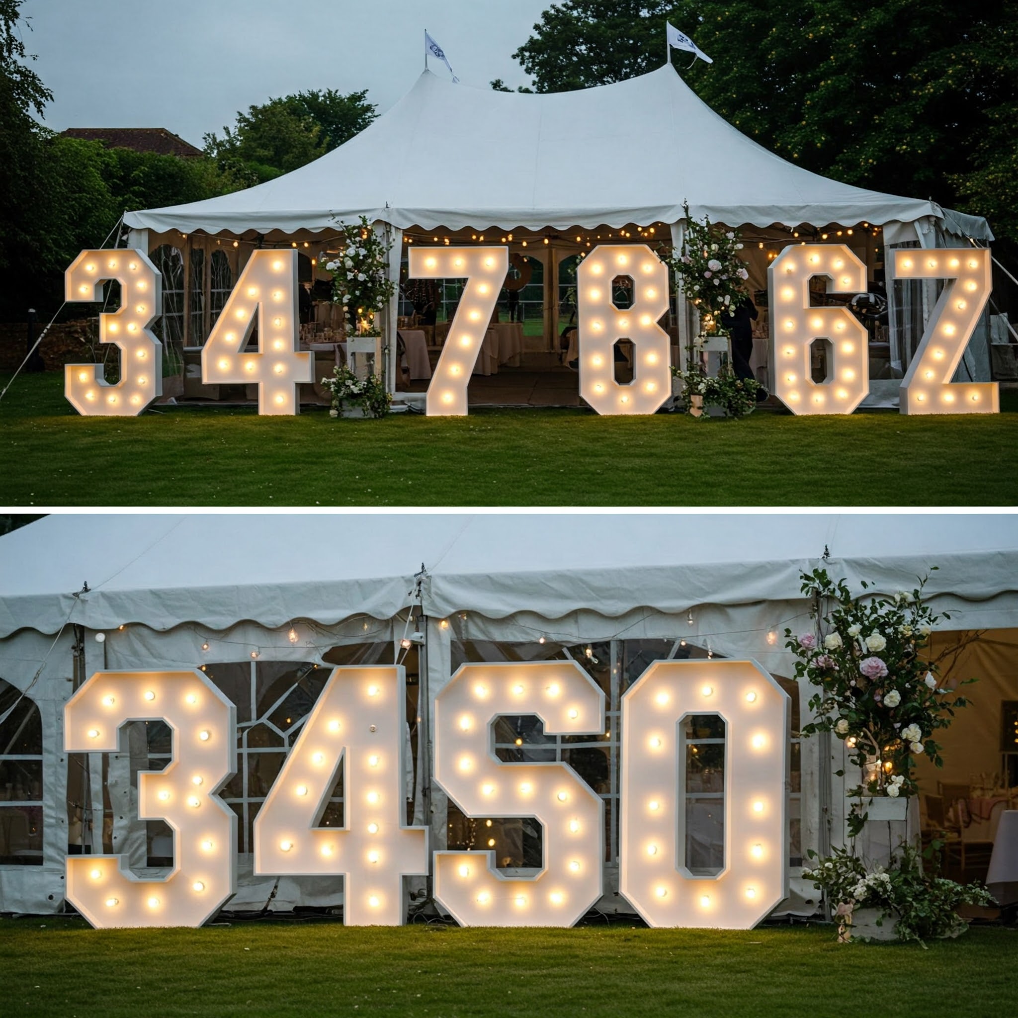 Marquee Numbers and Letters