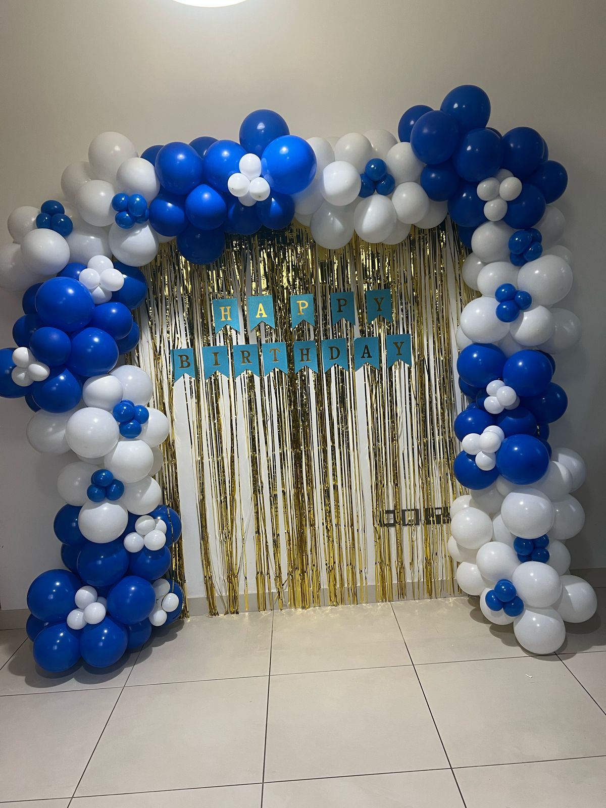 Blue and White Balloon Decoration