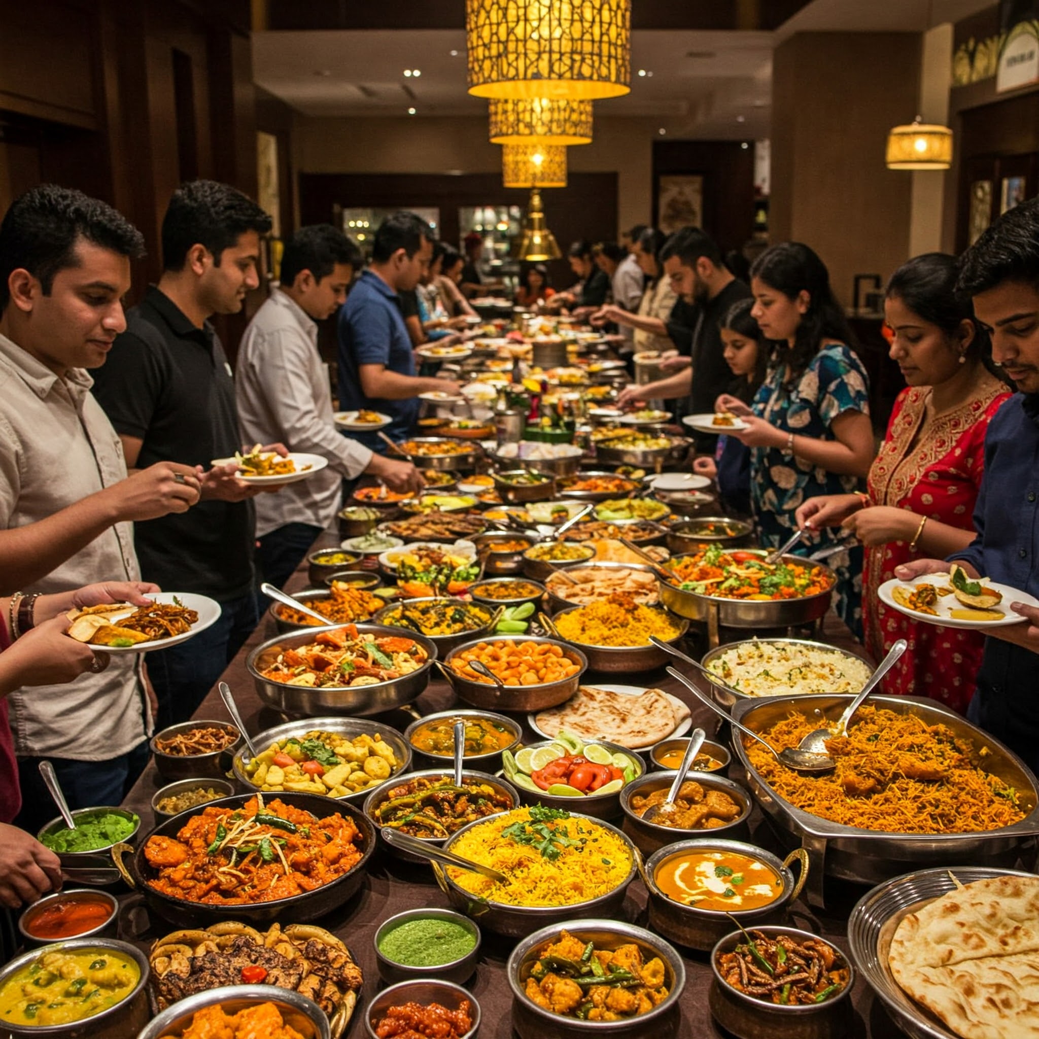 Desi Buffet In 5 Start Hotel 