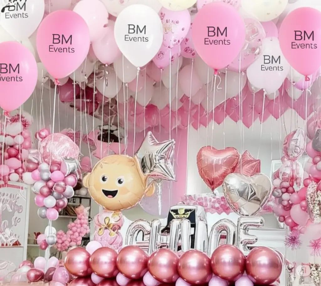 Balloon Arrangement New Born Baby Girl 