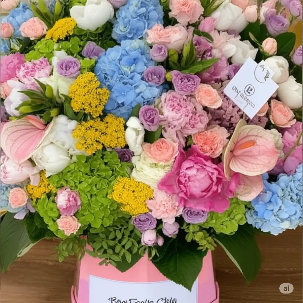 Colorful Peonies Flower Arrangement