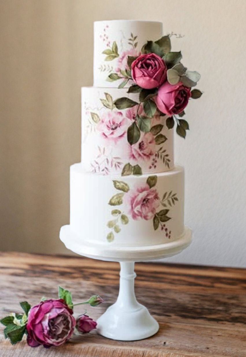 Painted Wedding Cake