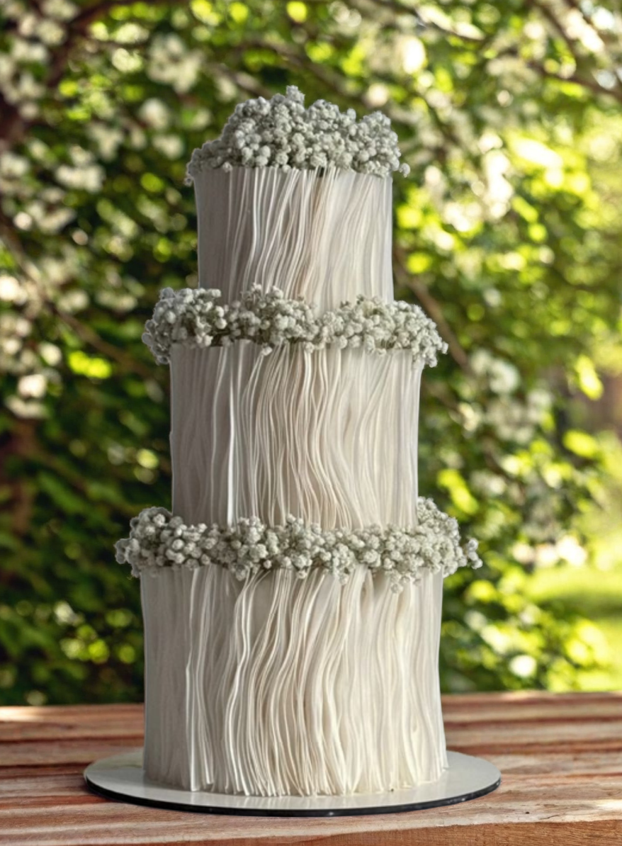 Pleated Wedding Cake