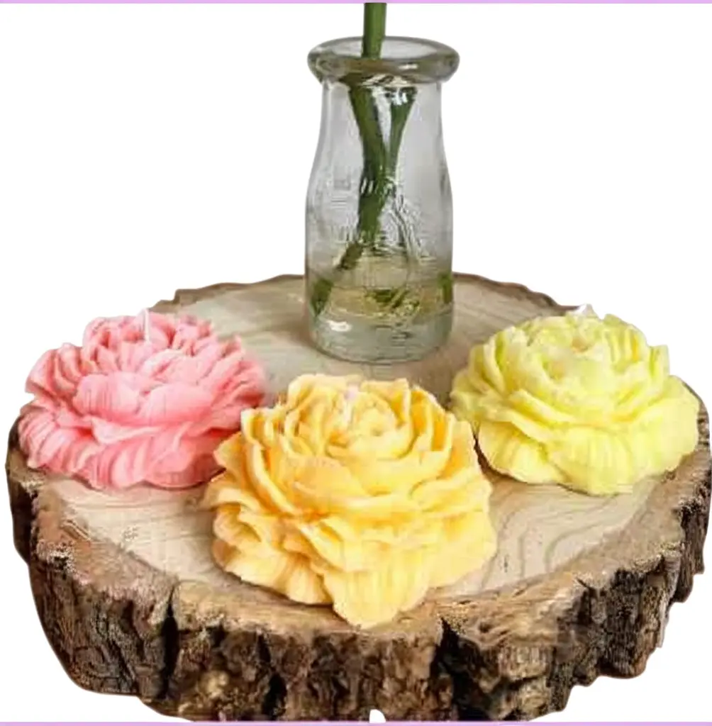 Peony Flower Candle