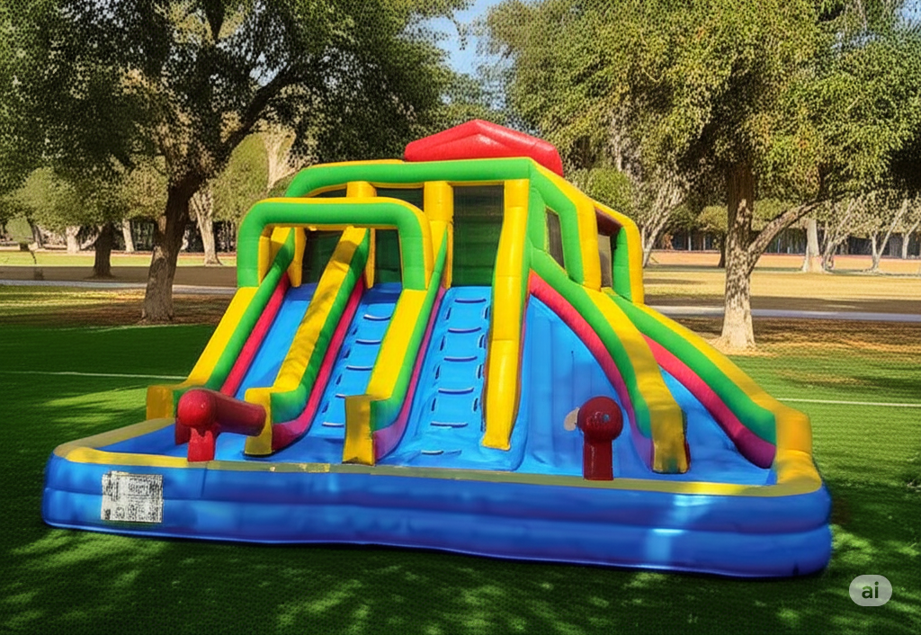 Water Slide With Attached Pool