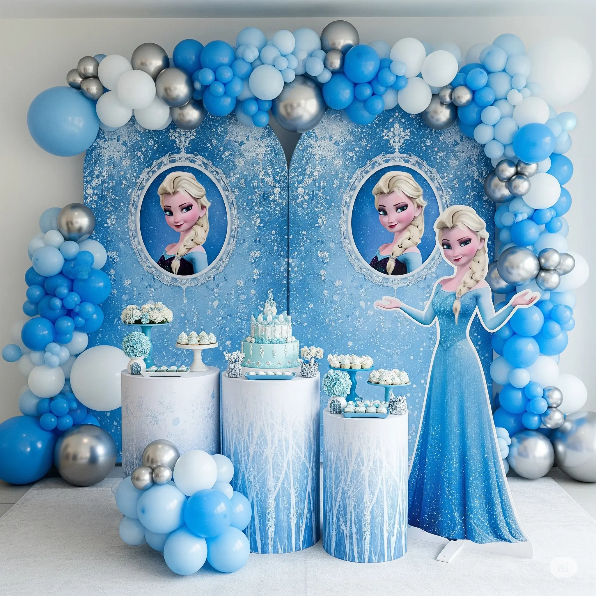 Princess Elsa Theme Birthday Decoration 