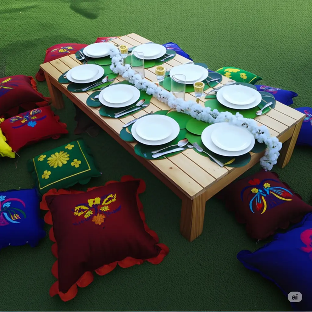 Table and cushion For Floor Sitting