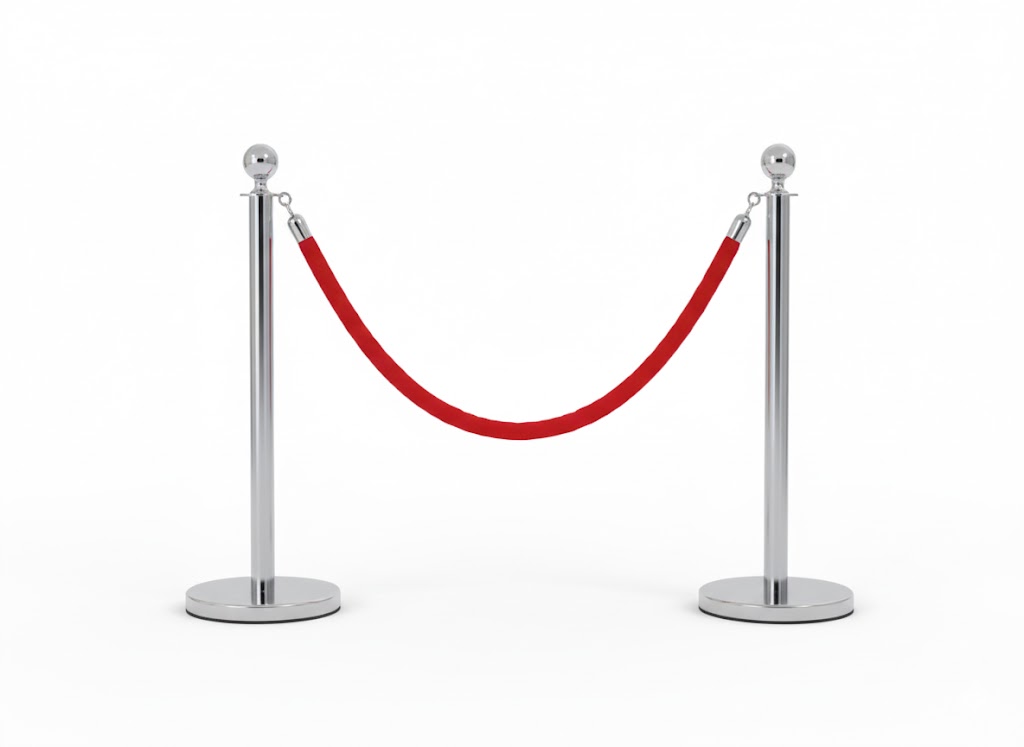 Metal Barrier With Valvet Red Rope