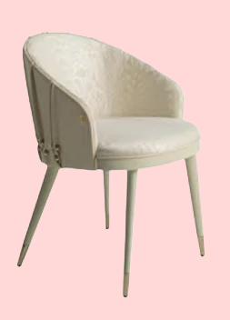 Beige Curve Backline Dining Chair Rental