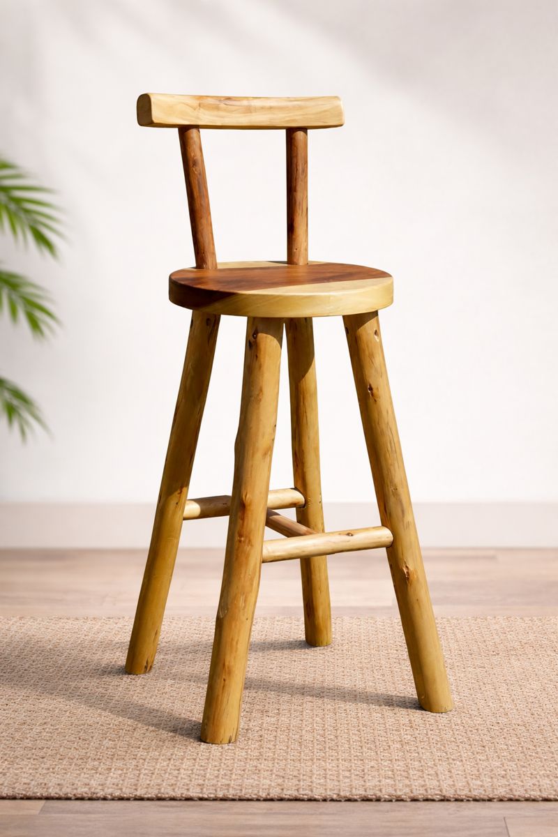 Handcrafted Wooden Bar Chairs