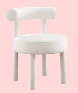 White Panda Curve Dining Chair Rental