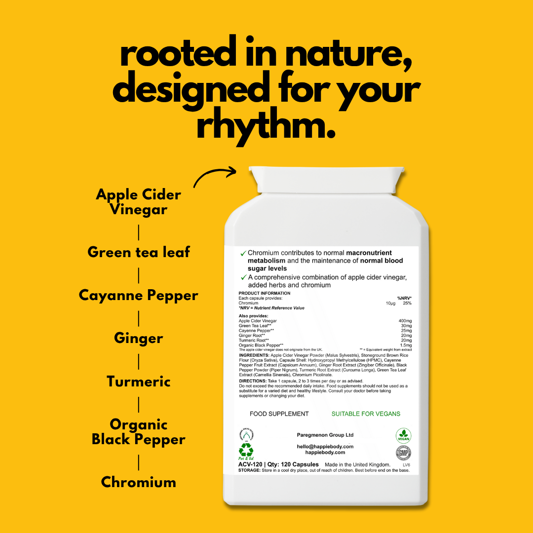Apple Cider Vinegar (ACV) Bioavailable Botanicals Blend | 120 capsules