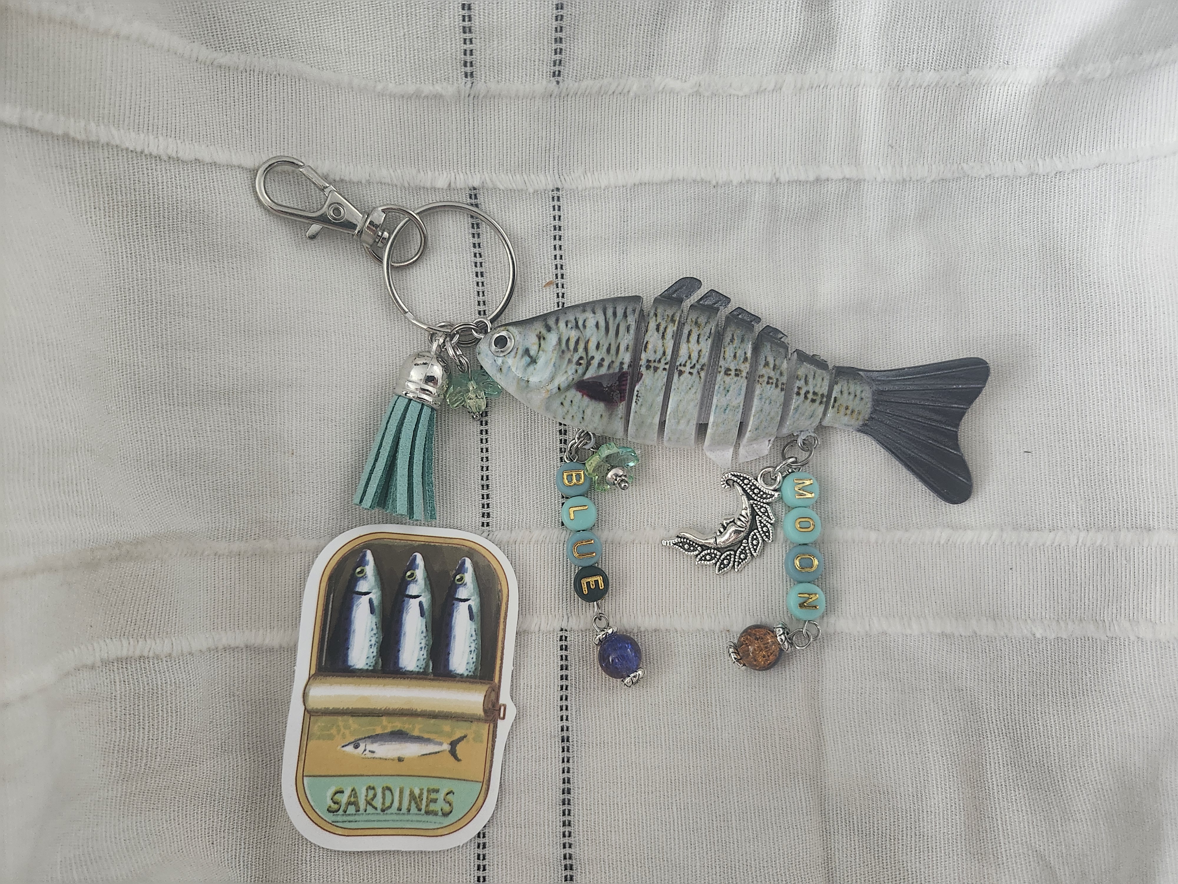 Blue Moon Fish Keychain