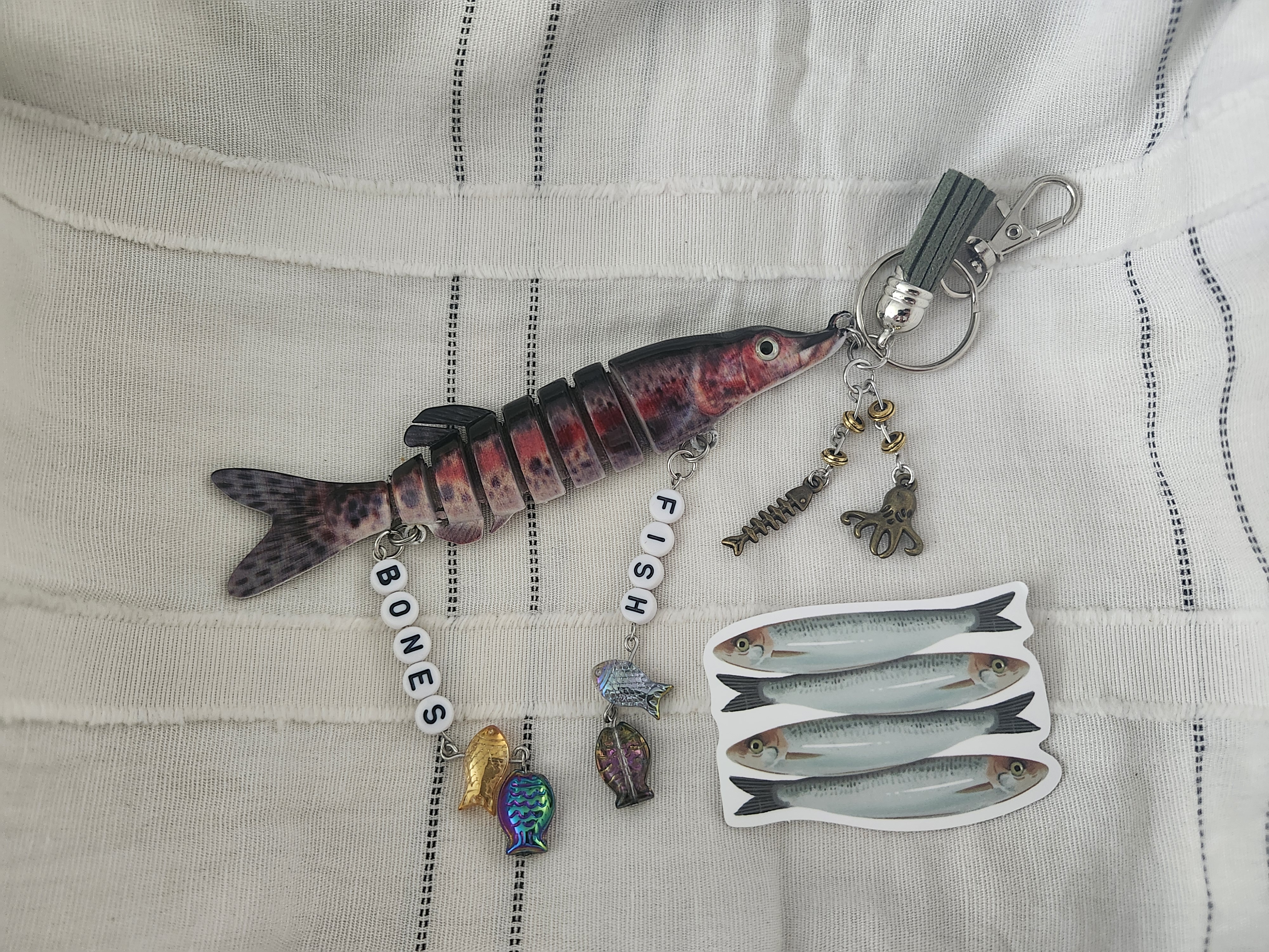 Fish Bones Keychain
