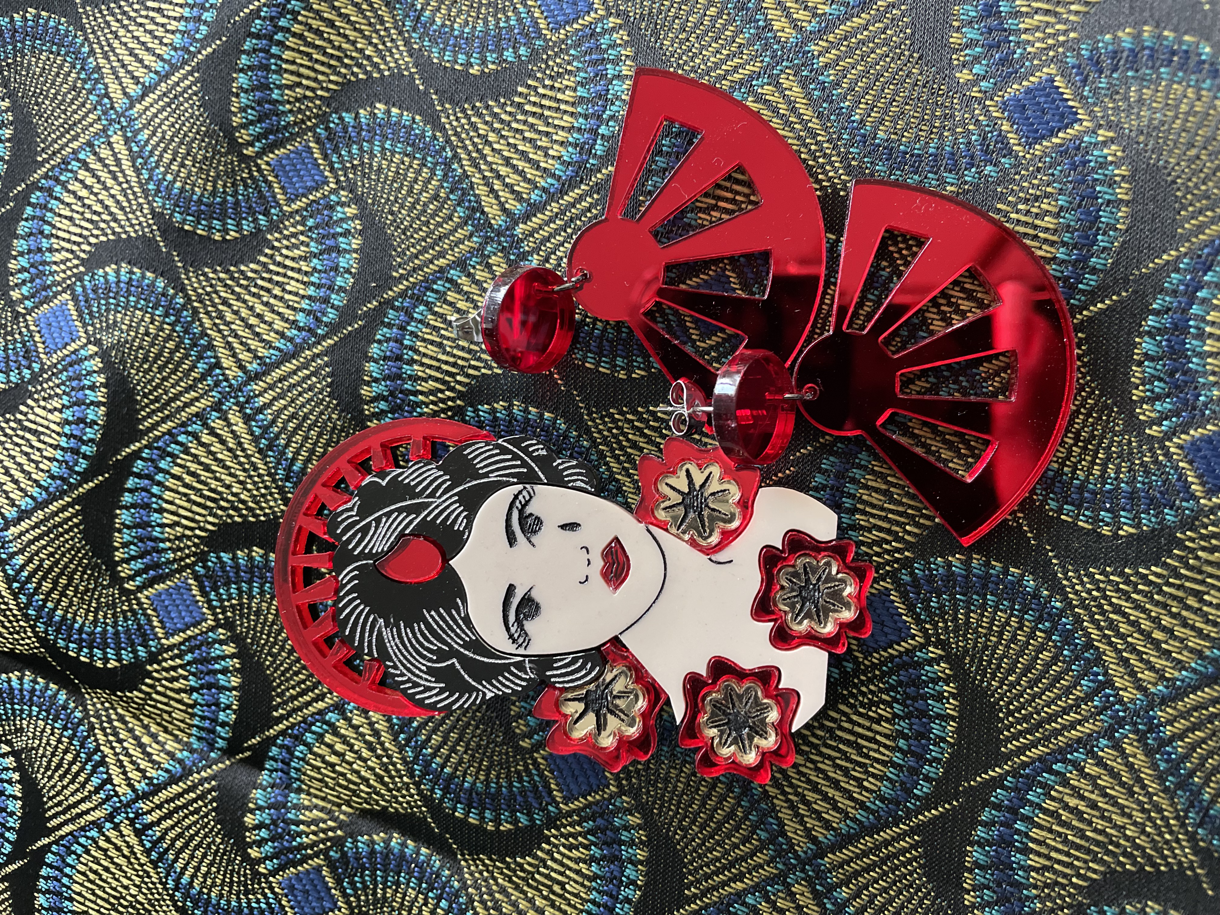 Parure art déco rouge