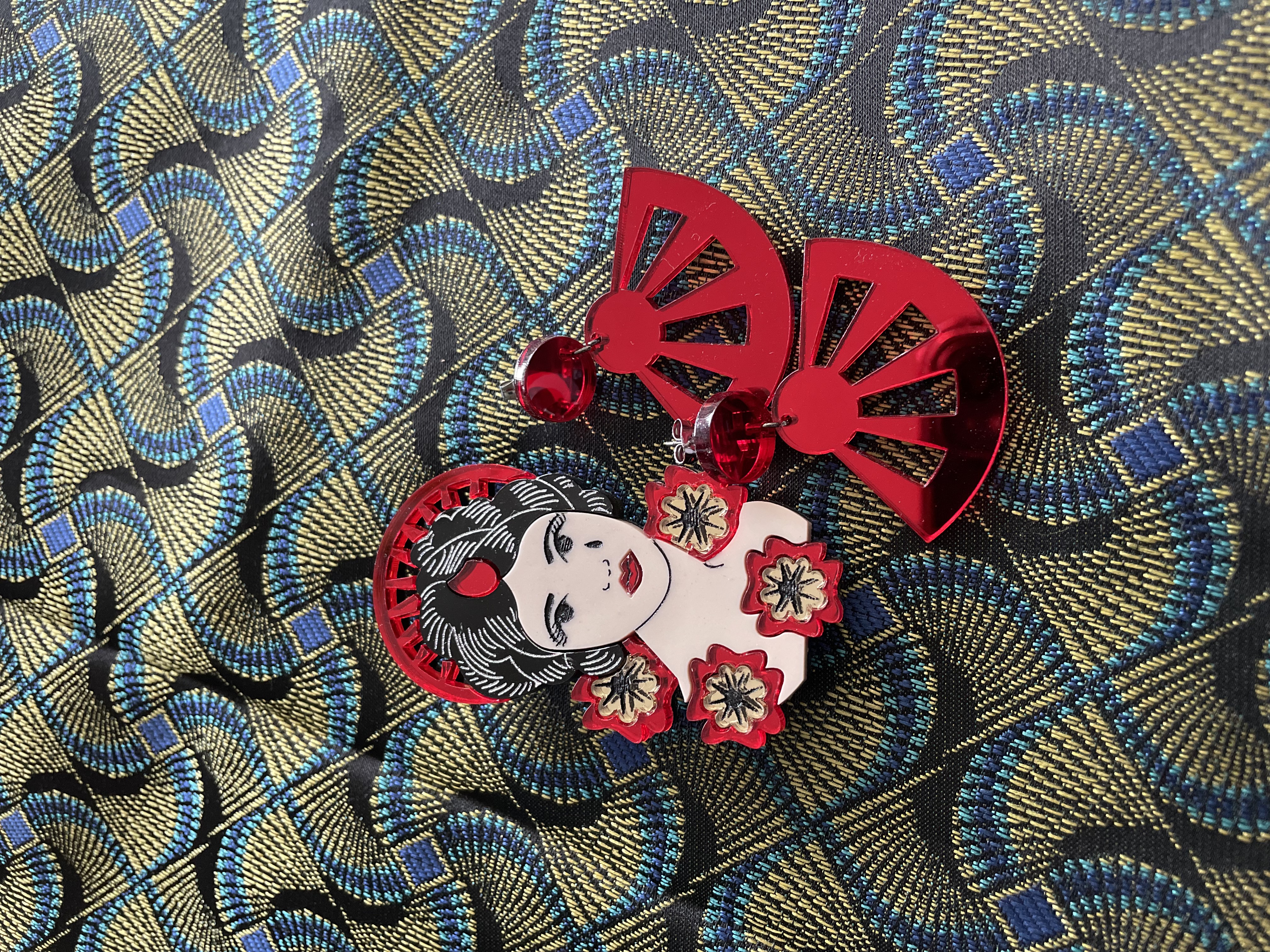 Parure art déco rouge
