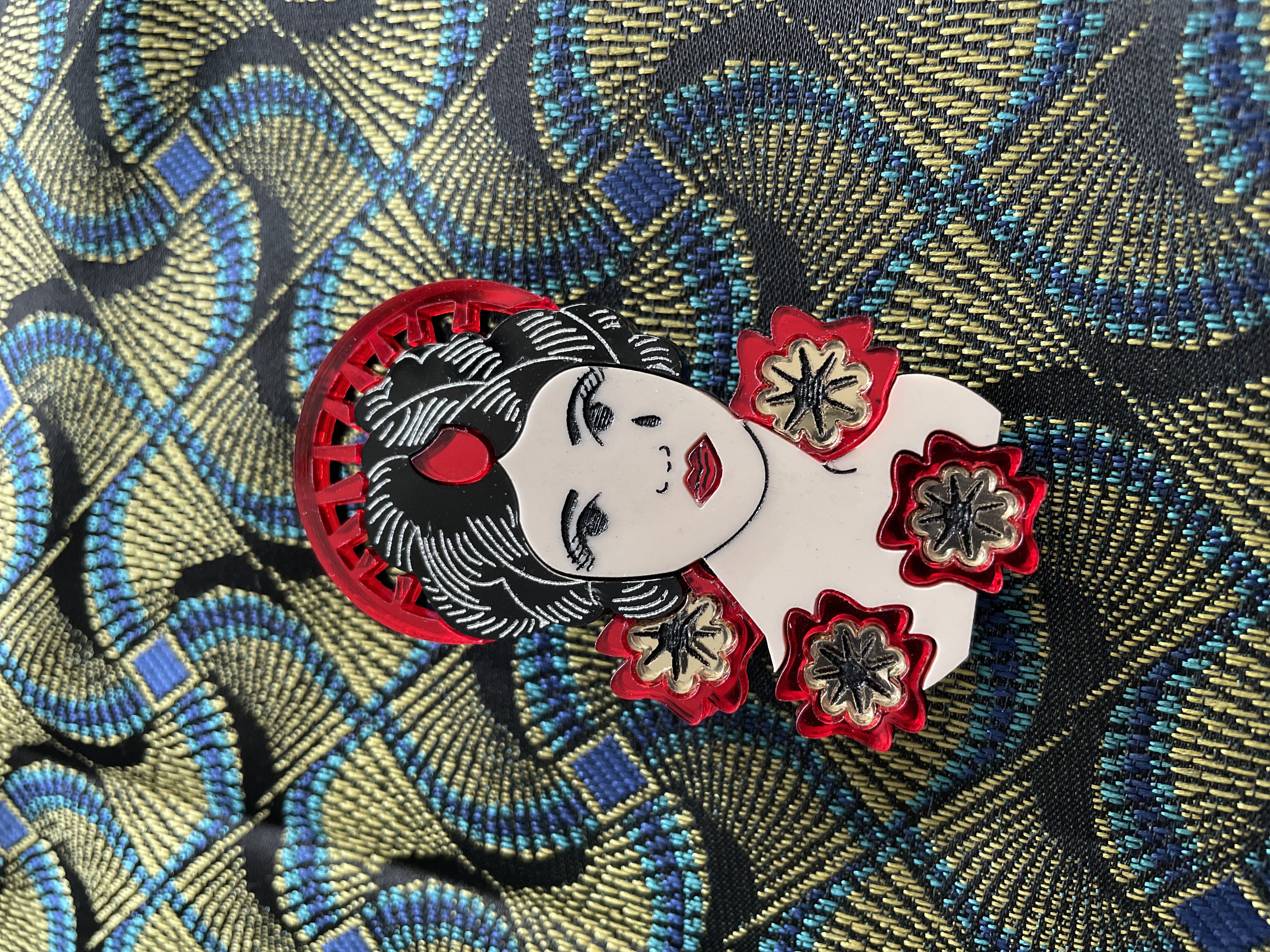 Parure art déco rouge