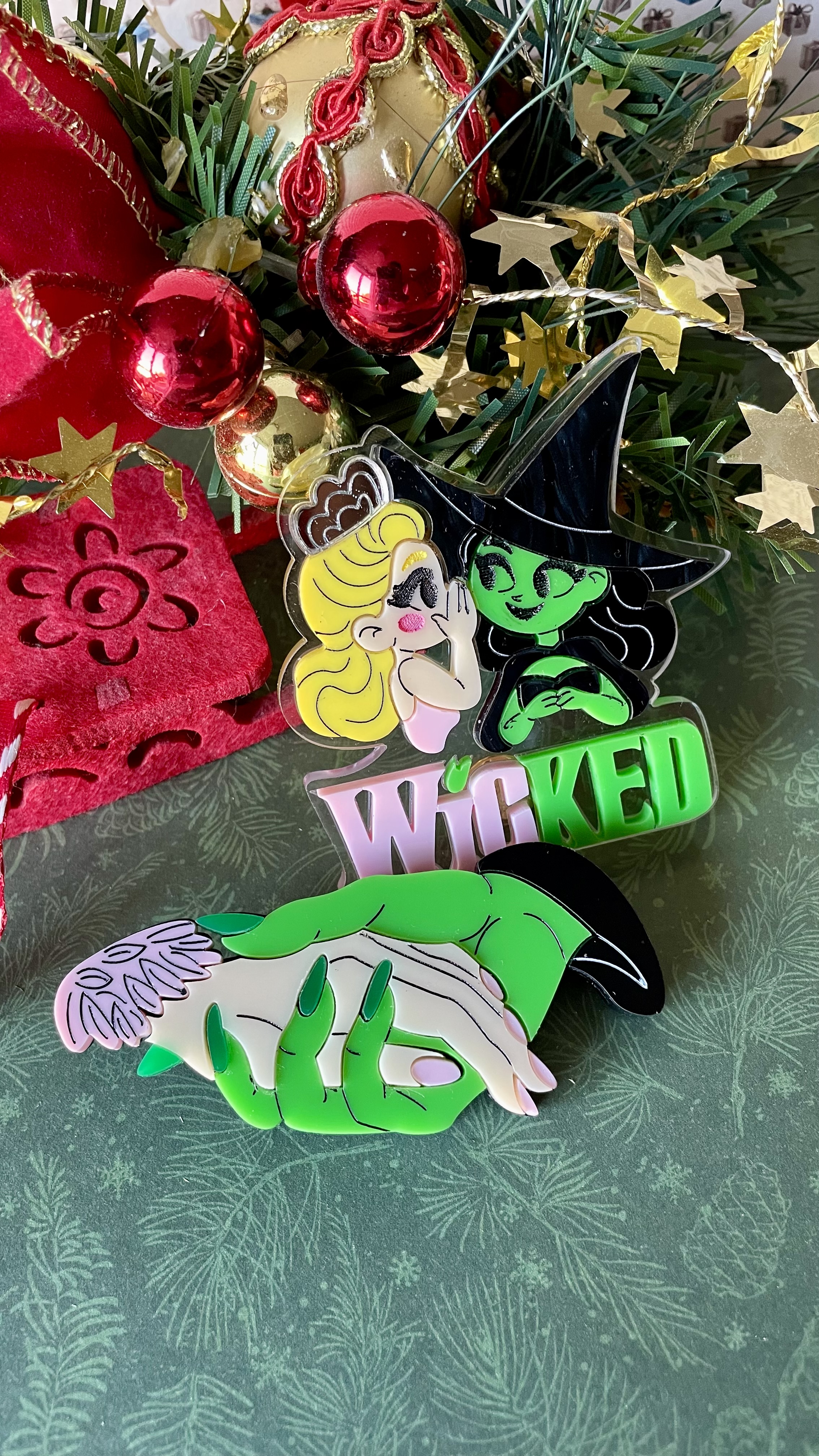 Broche Mains d'Elphaba et Glinda Wicked