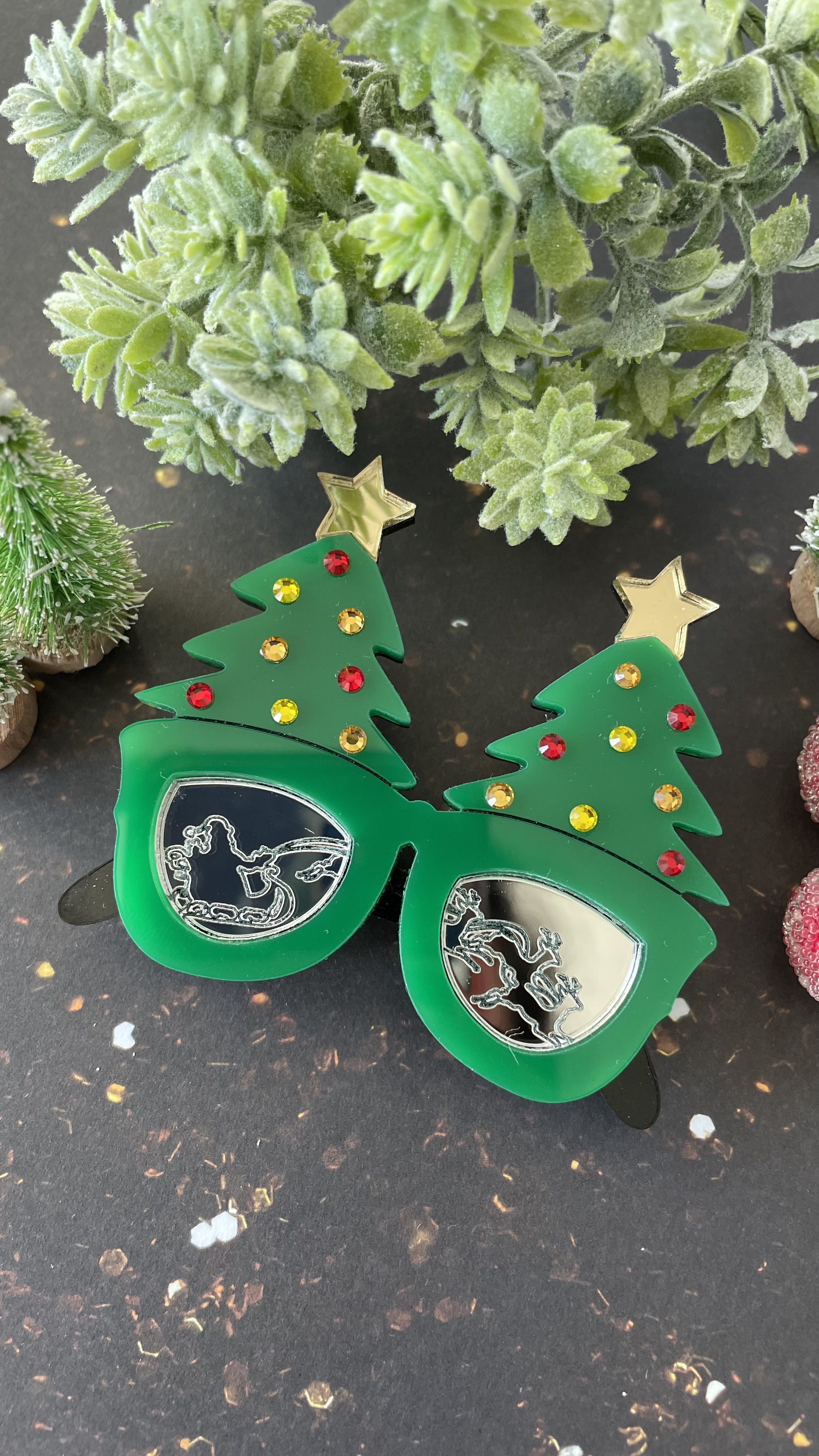 Broche Lunettes sapin de noël