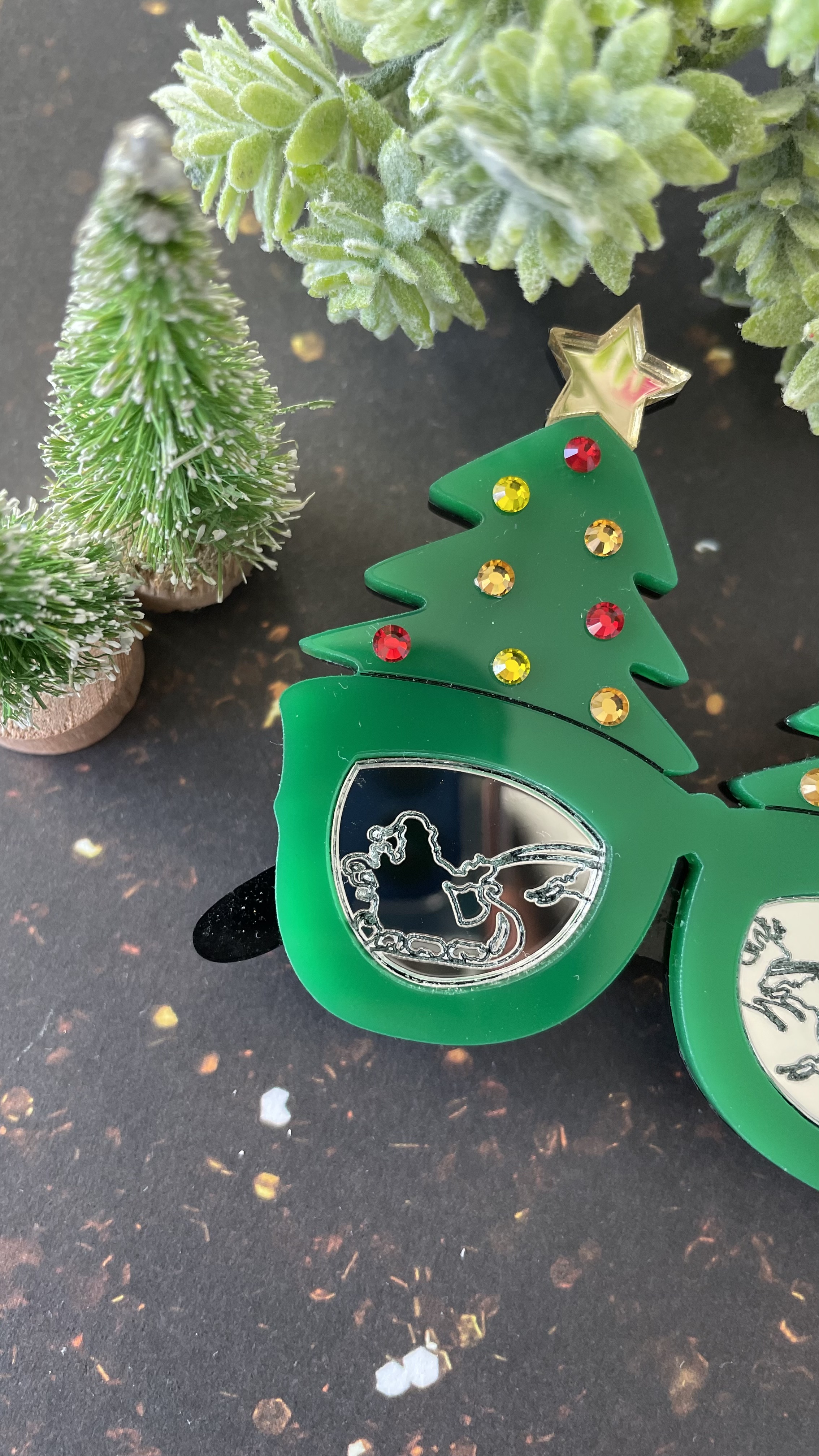 Broche Lunettes sapin de noël