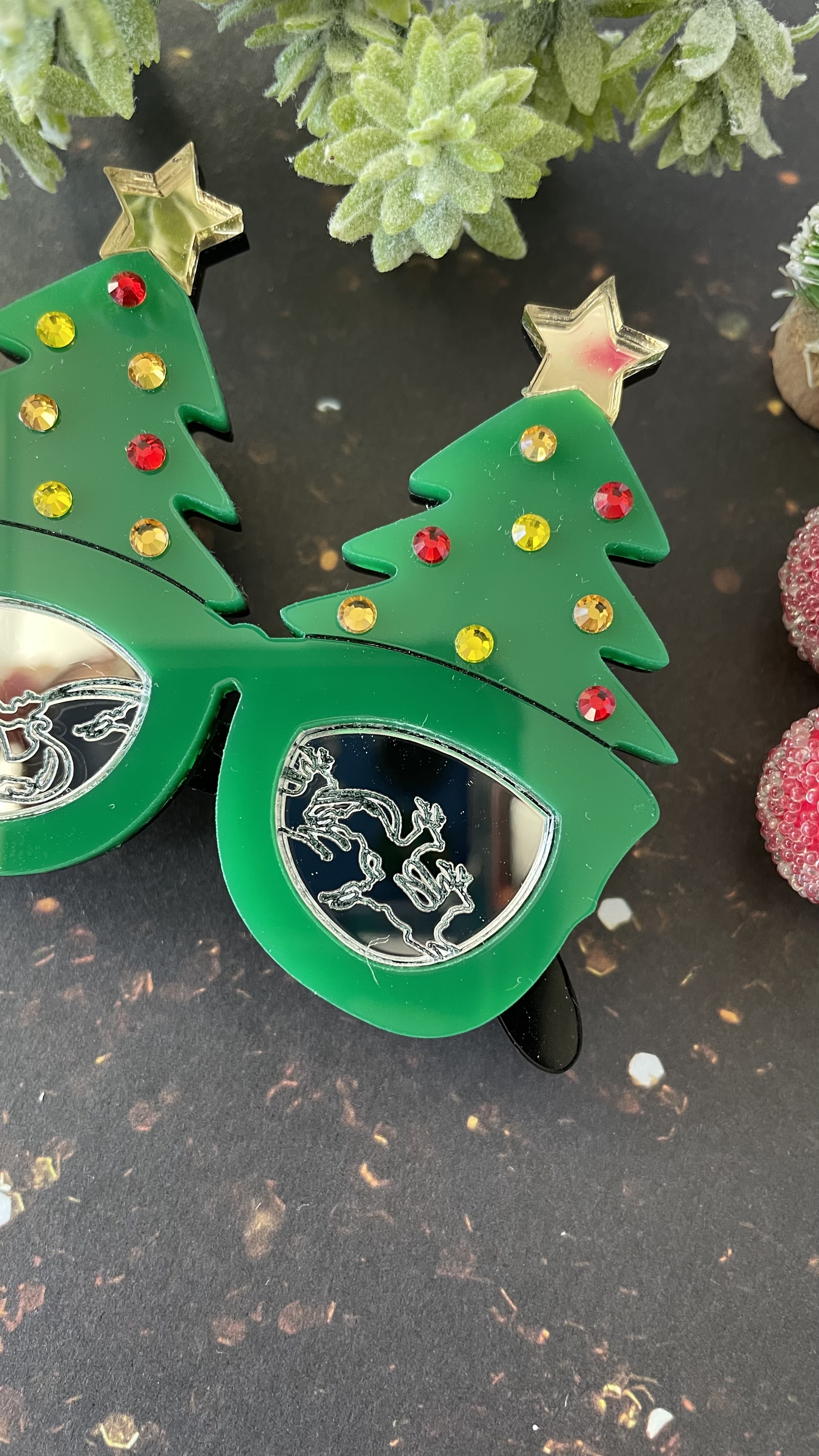 Broche Lunettes sapin de noël