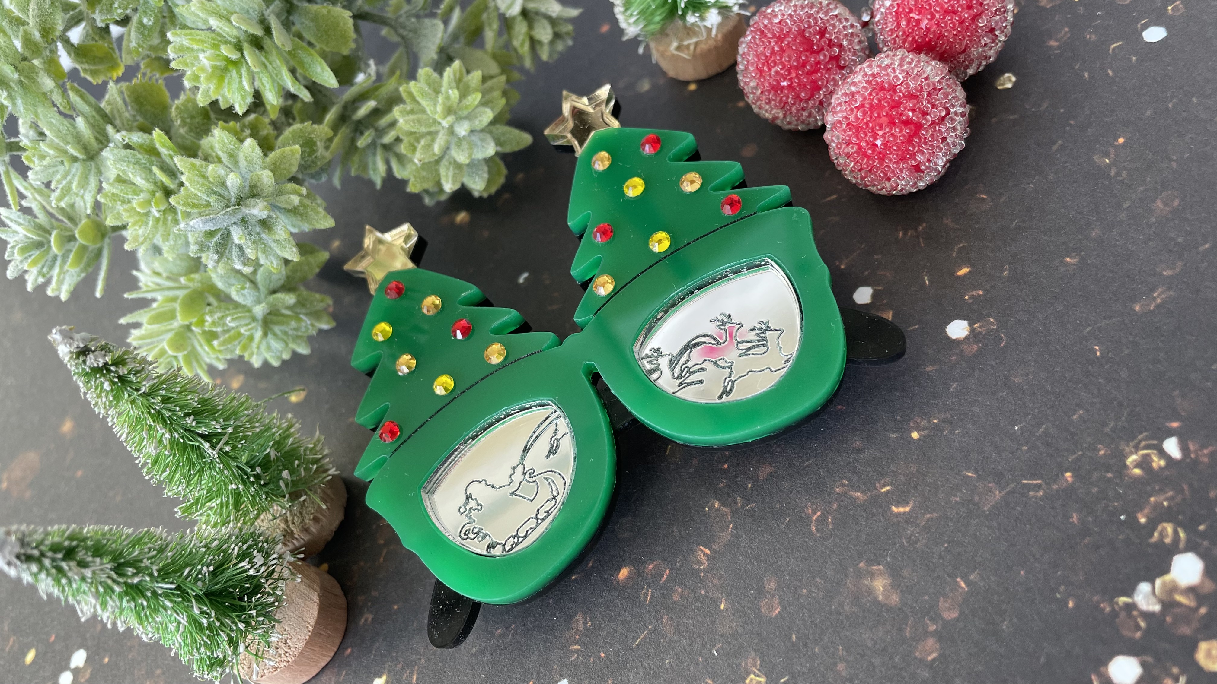 Broche Lunettes sapin de noël