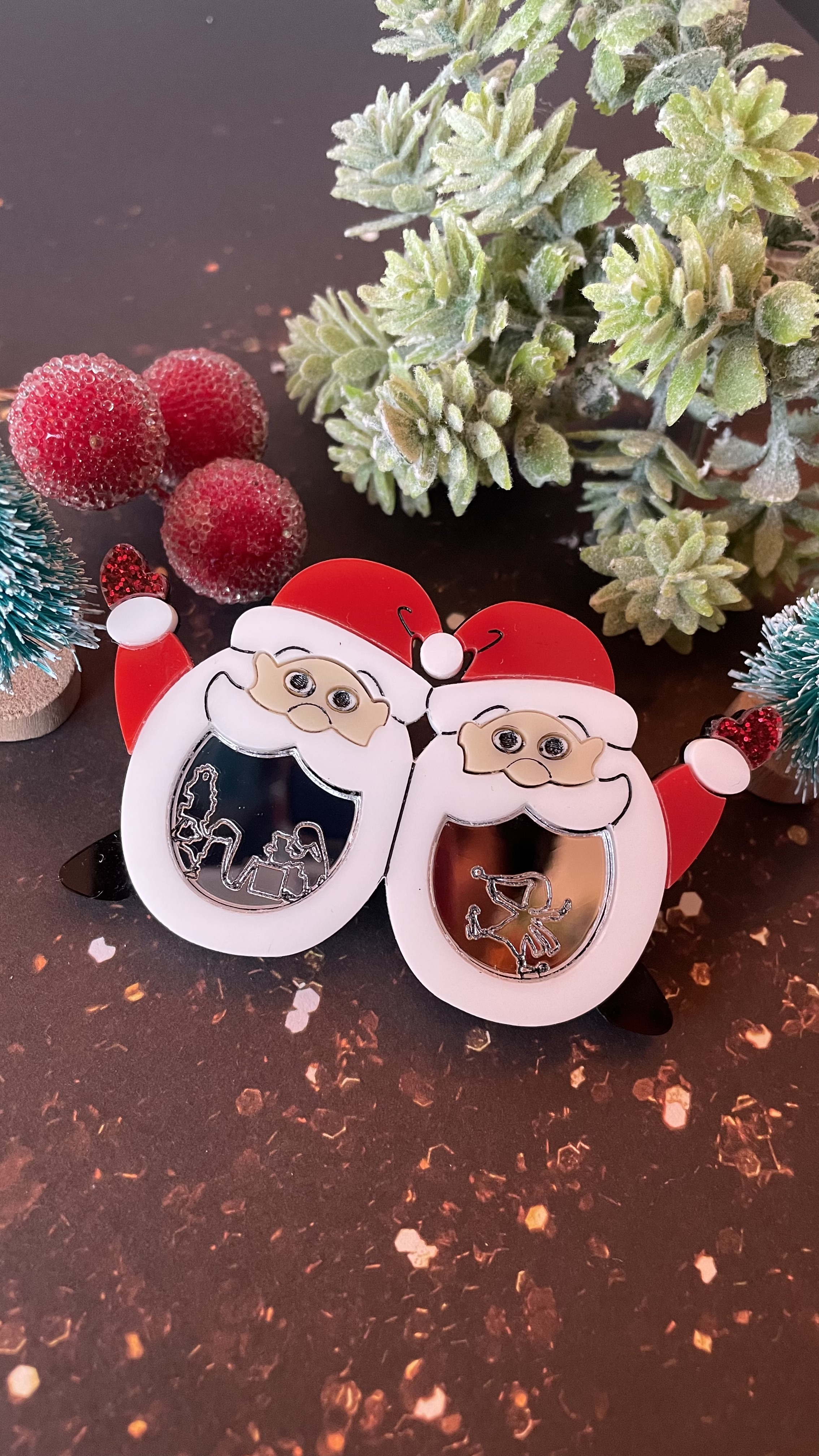 Broche Lunettes Père-Noël