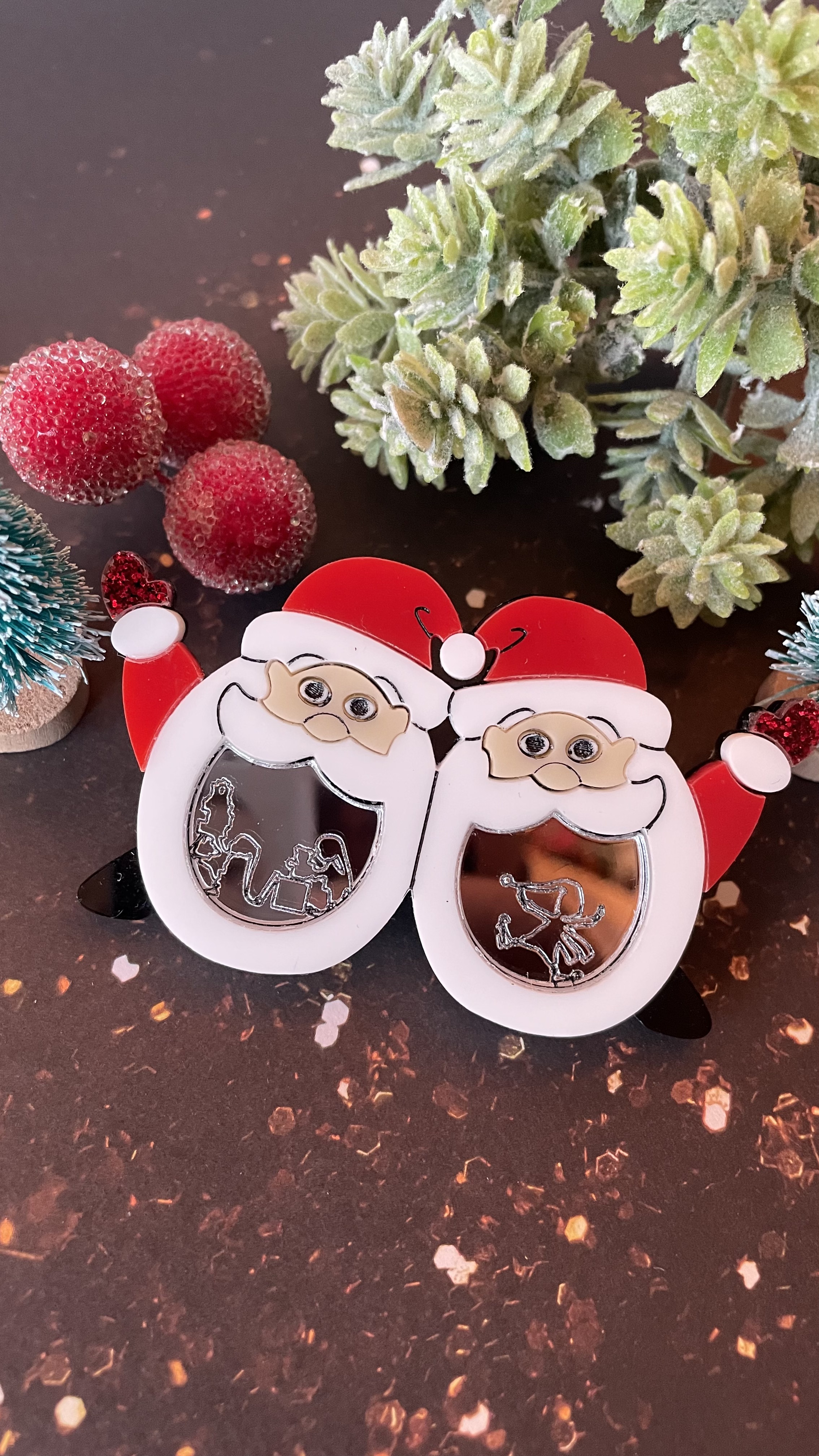 Broche Lunettes Père-Noël