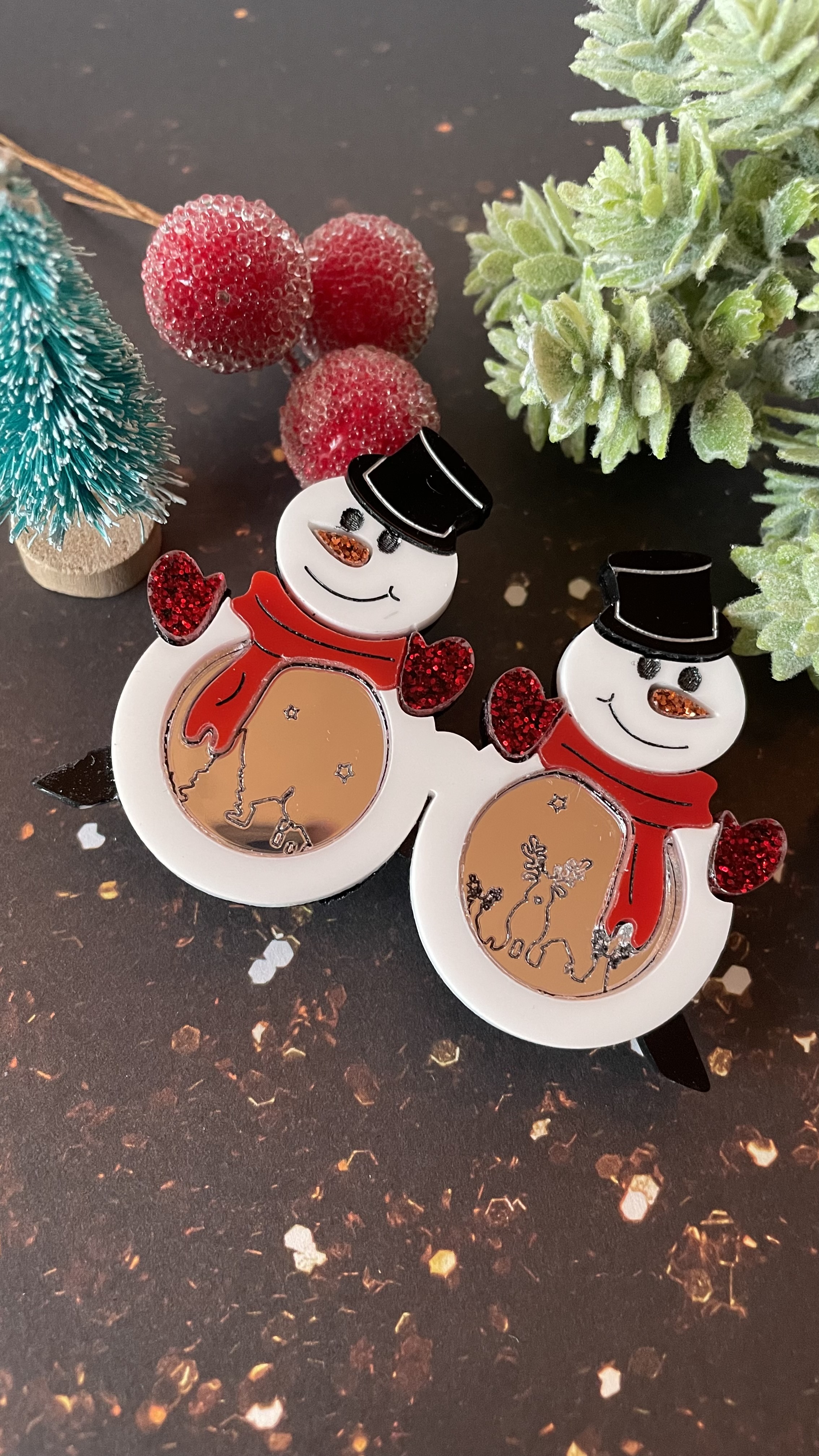 Broche Lunettes Bonhomme de neige