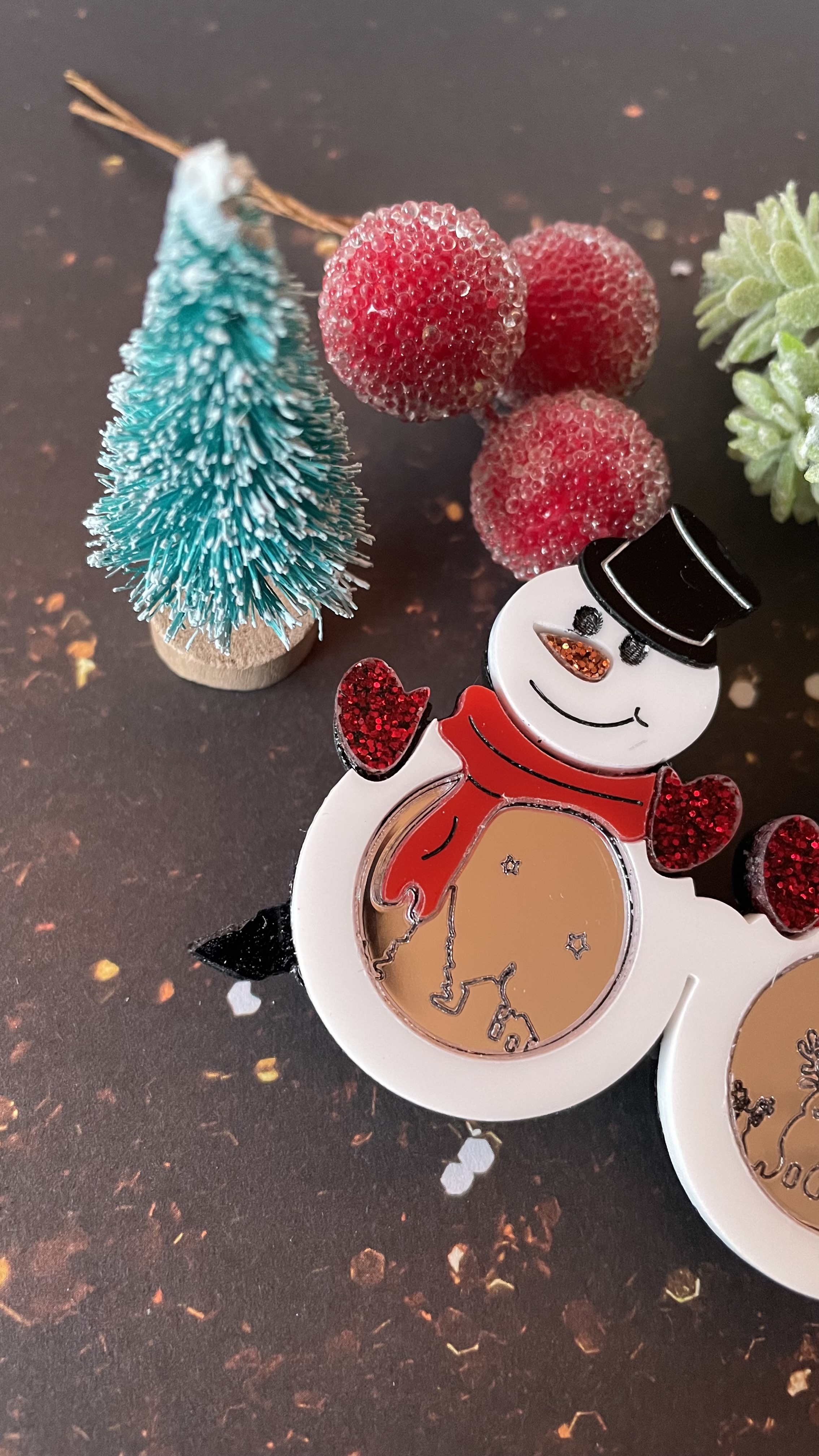 Broche Lunettes Bonhomme de neige