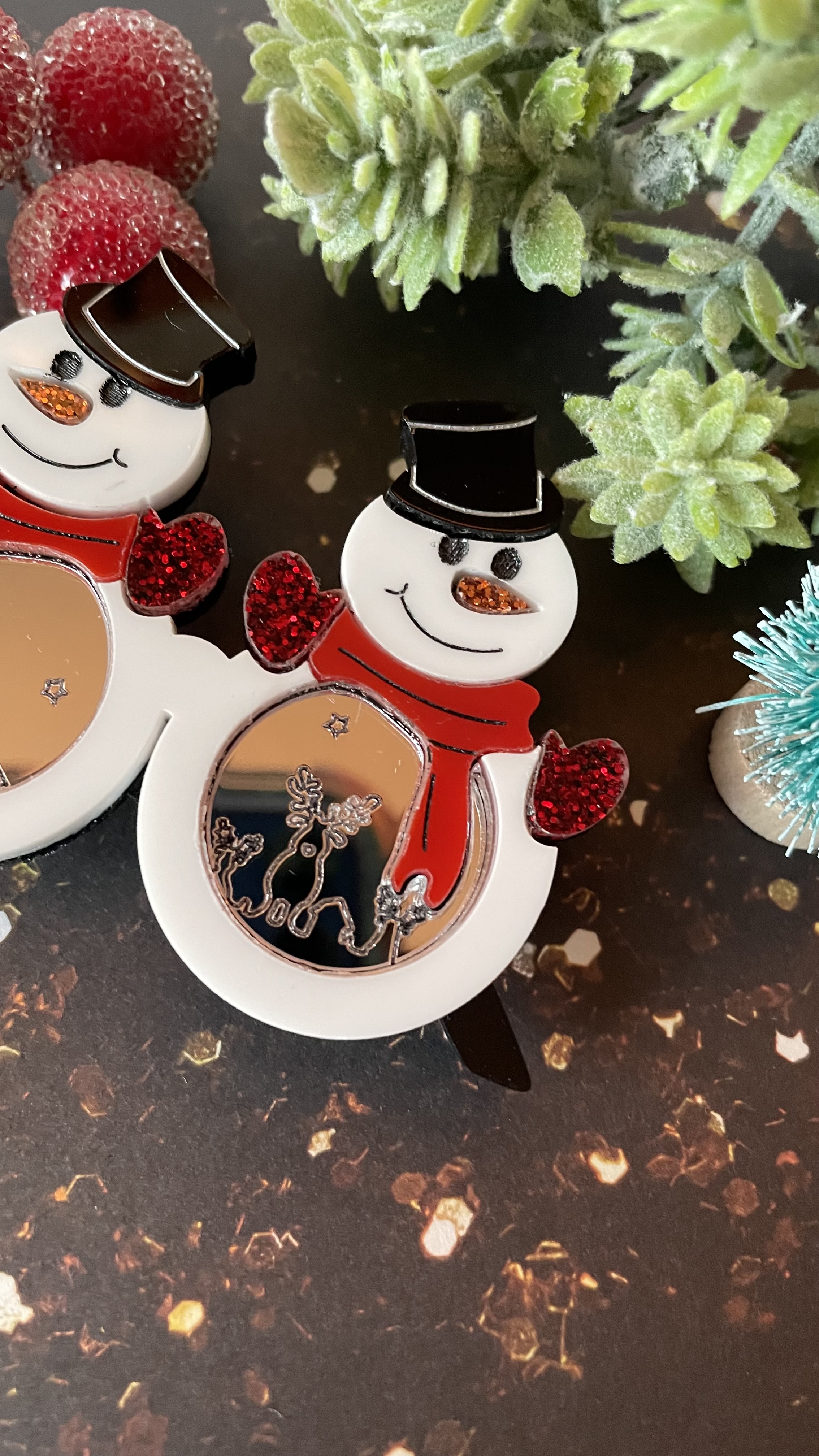 Broche Lunettes Bonhomme de neige
