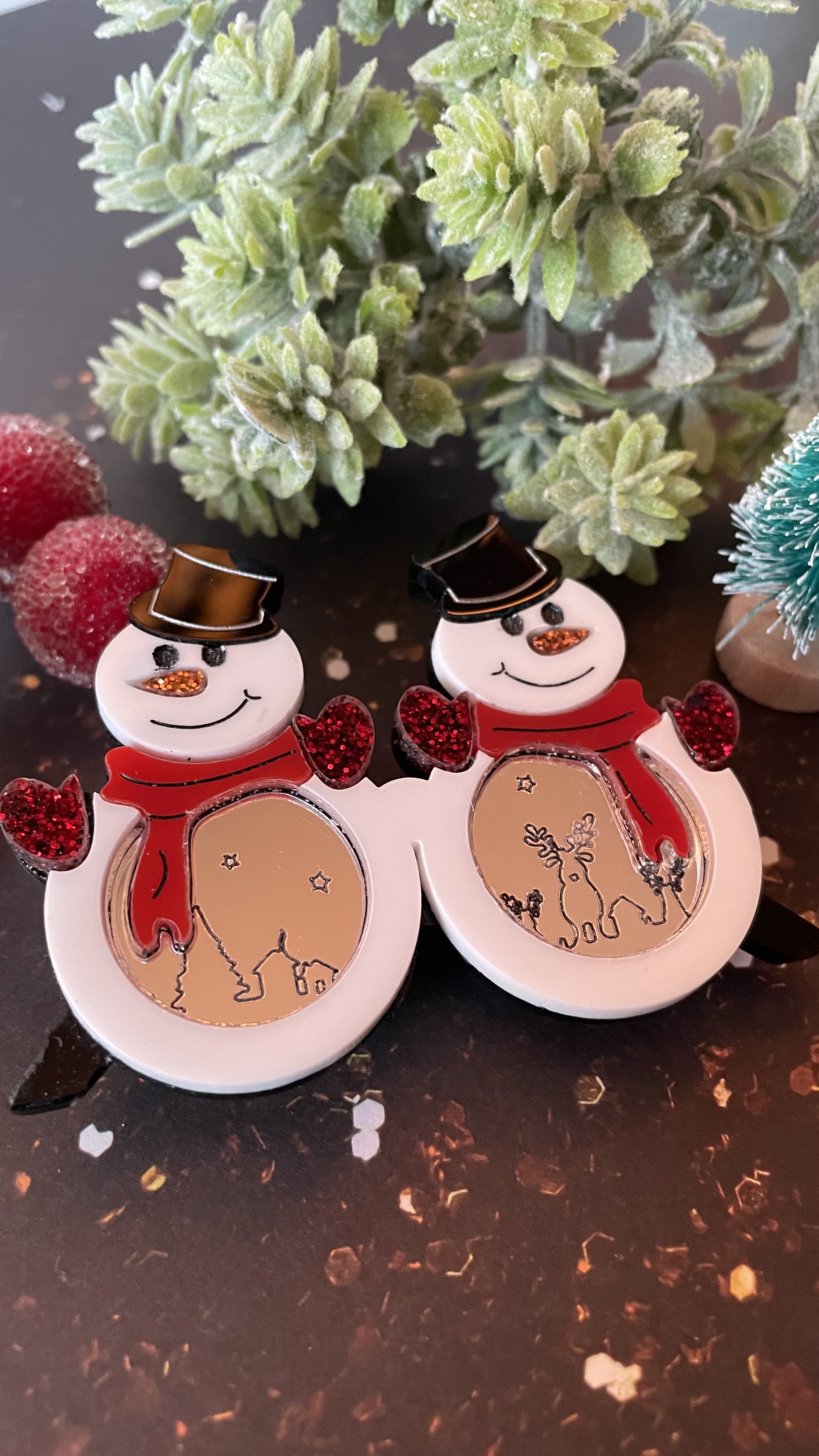 Broche Lunettes Bonhomme de neige