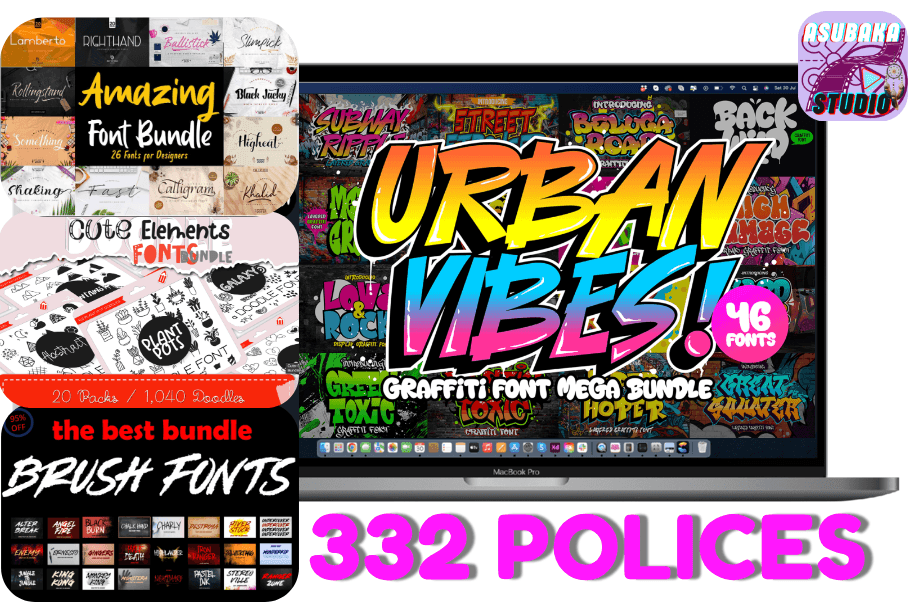 Pack de 332 Polices de Caractères