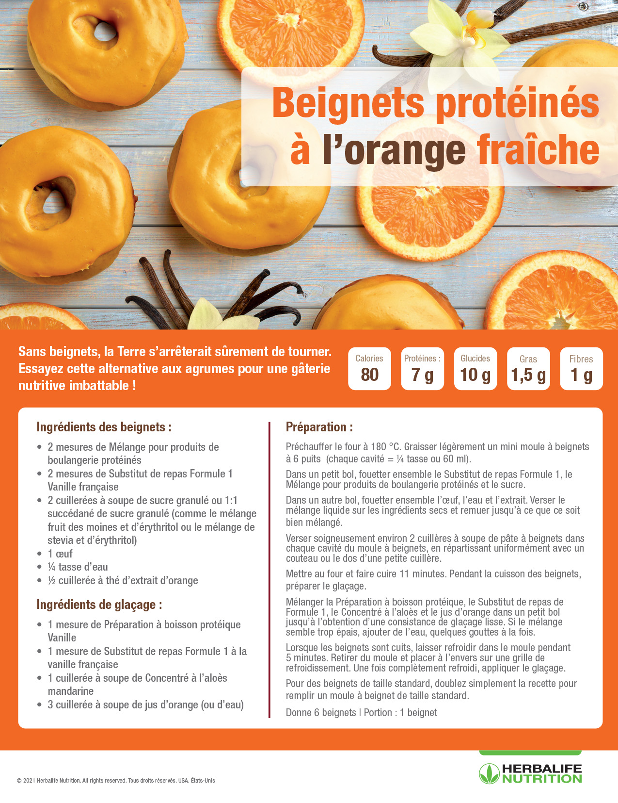 🍩Beignets protéinés à l'orange fraîche
