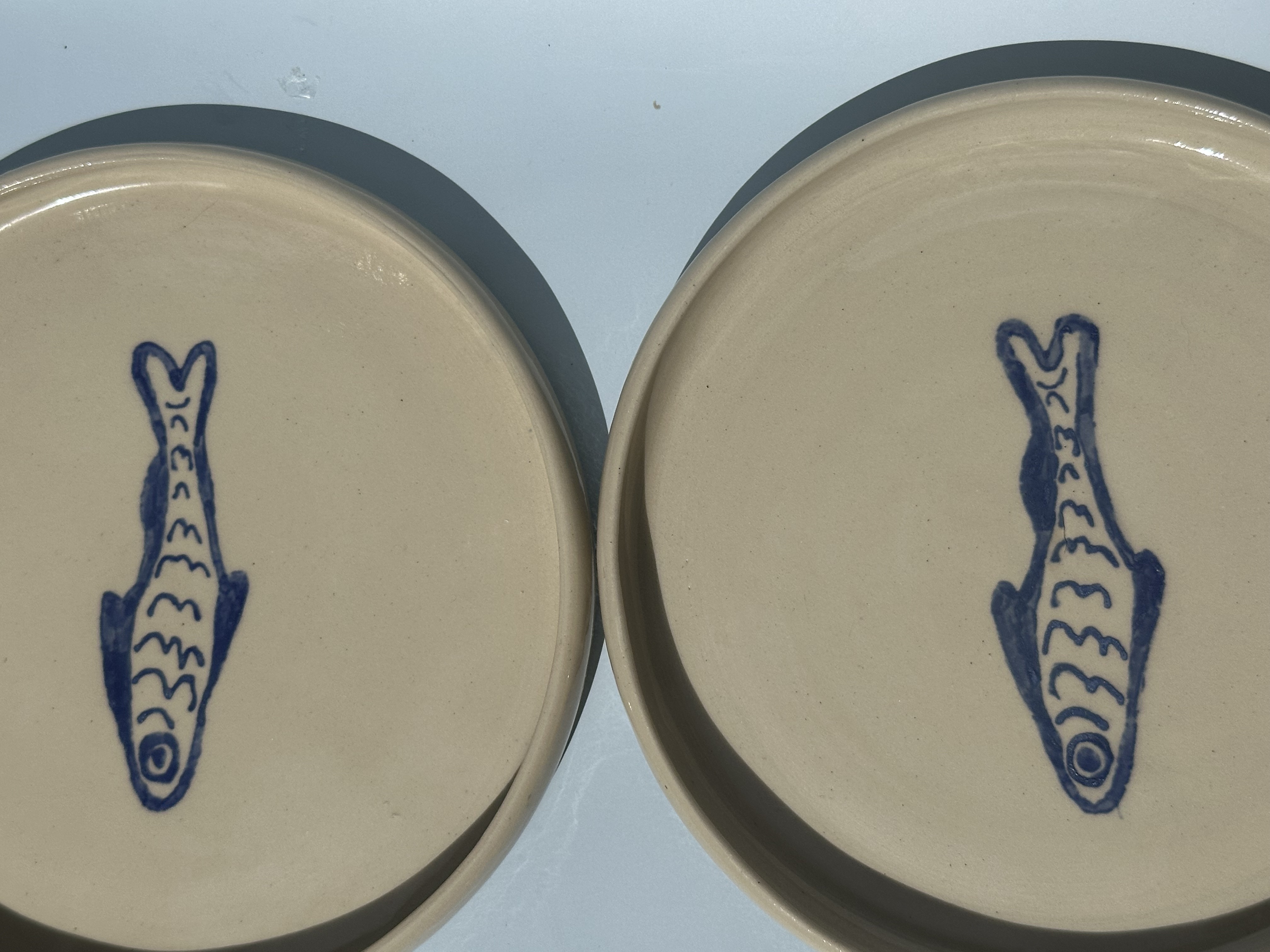 Teller mit Fischlogo