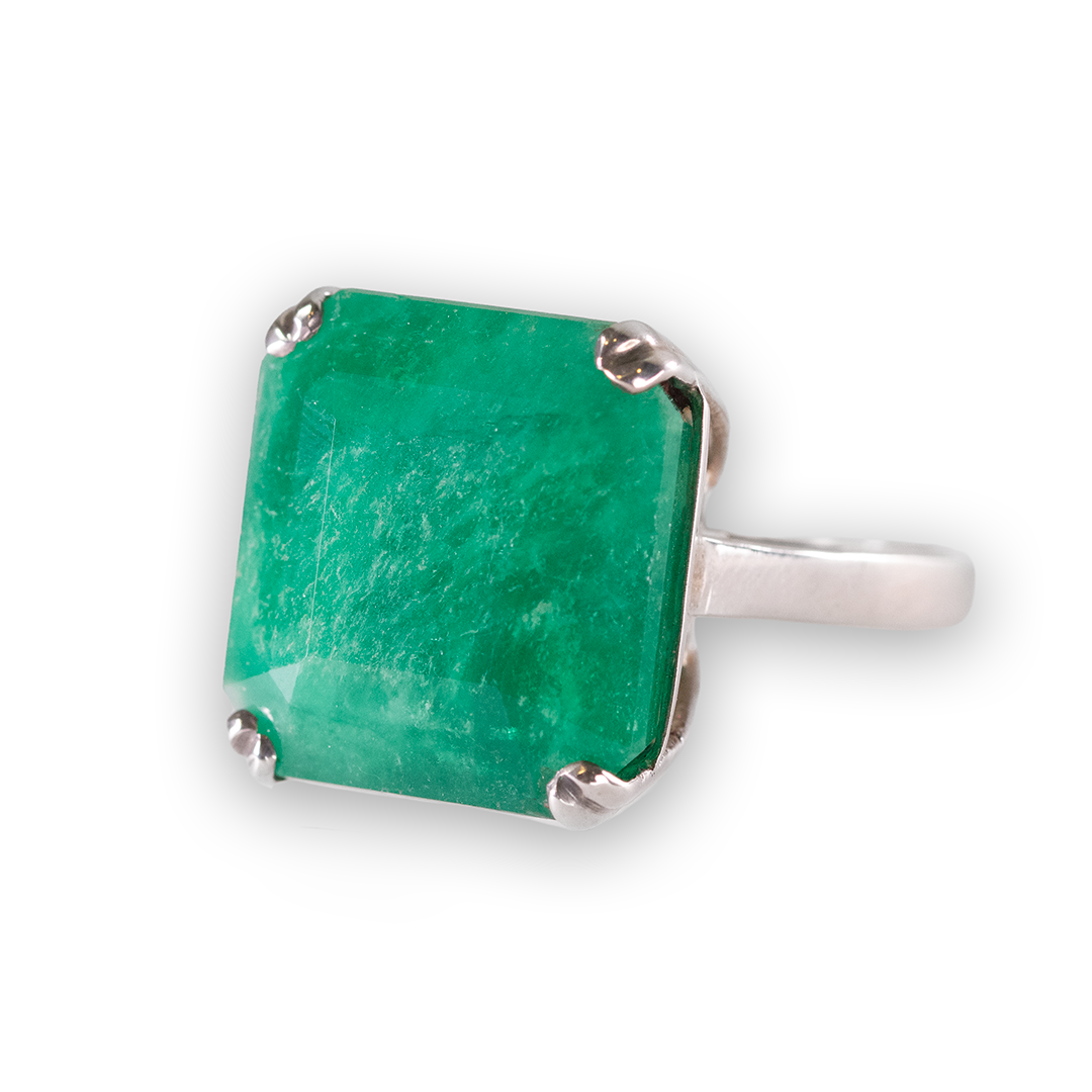 Huge rock silver ring