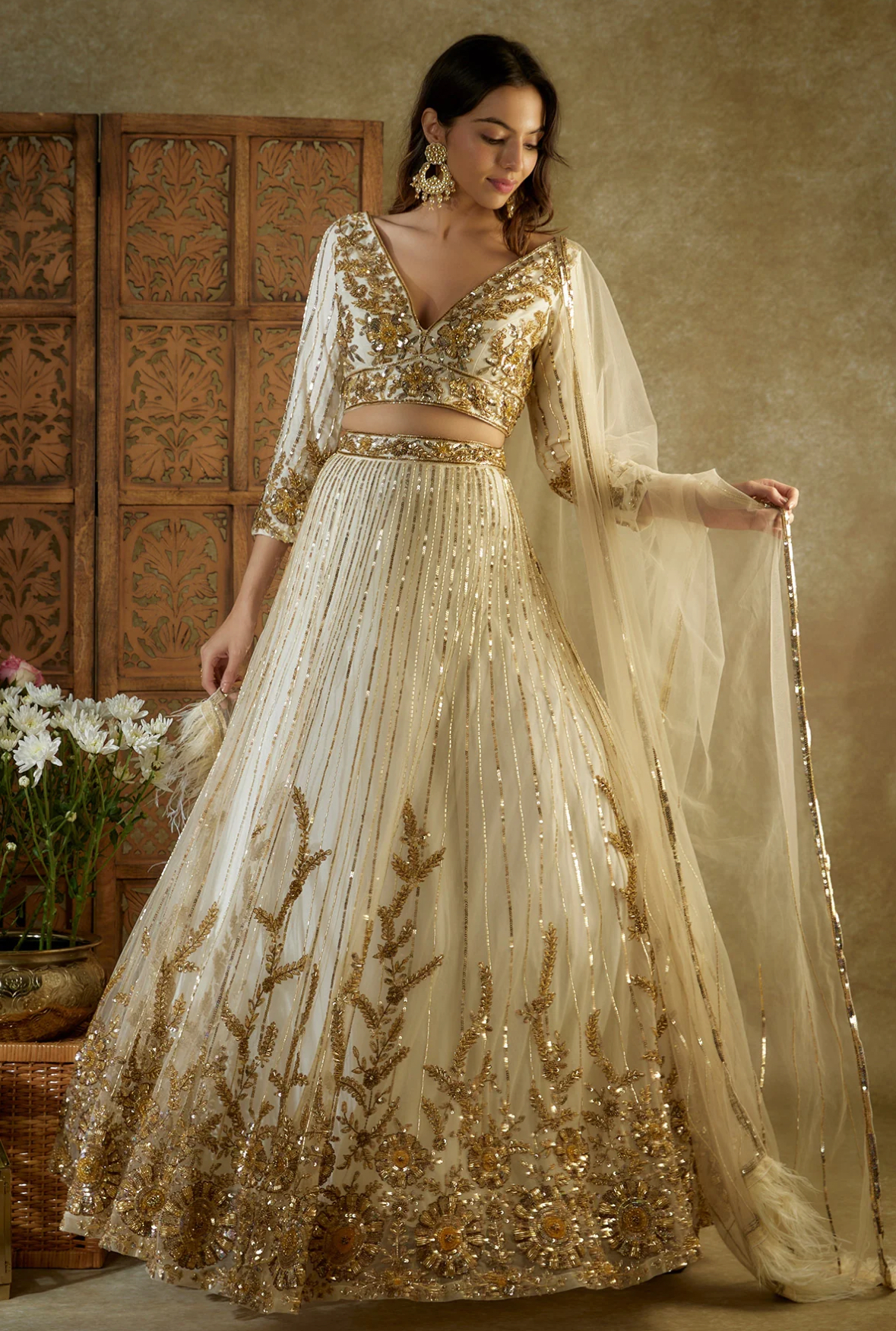 Ivory Blossom Lehnga