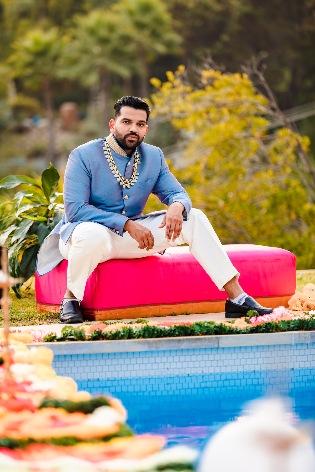Azul Sherwani