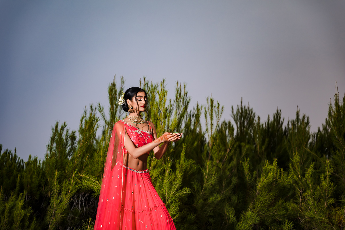 Coral Bloom Lehnga