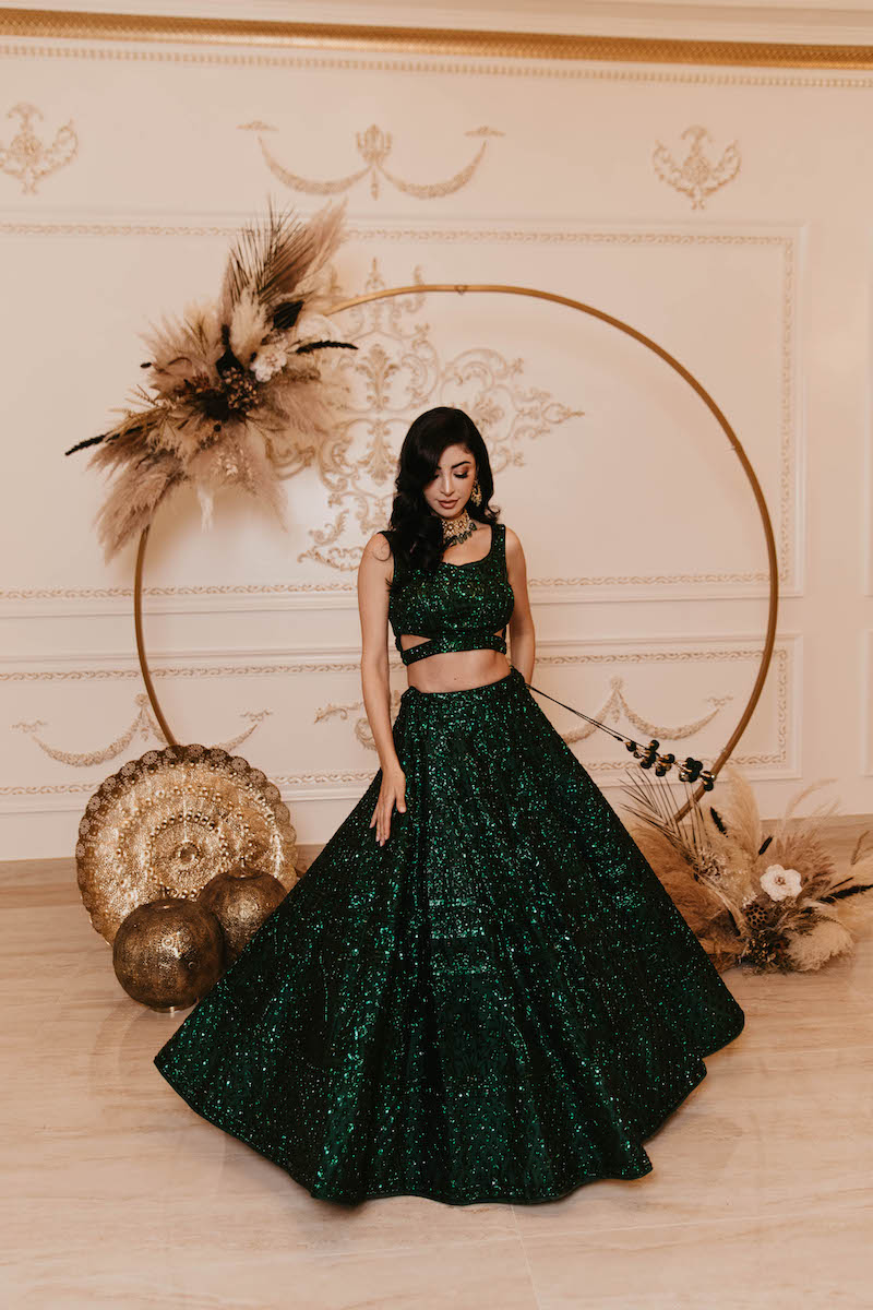 Green Goddess Lehnga