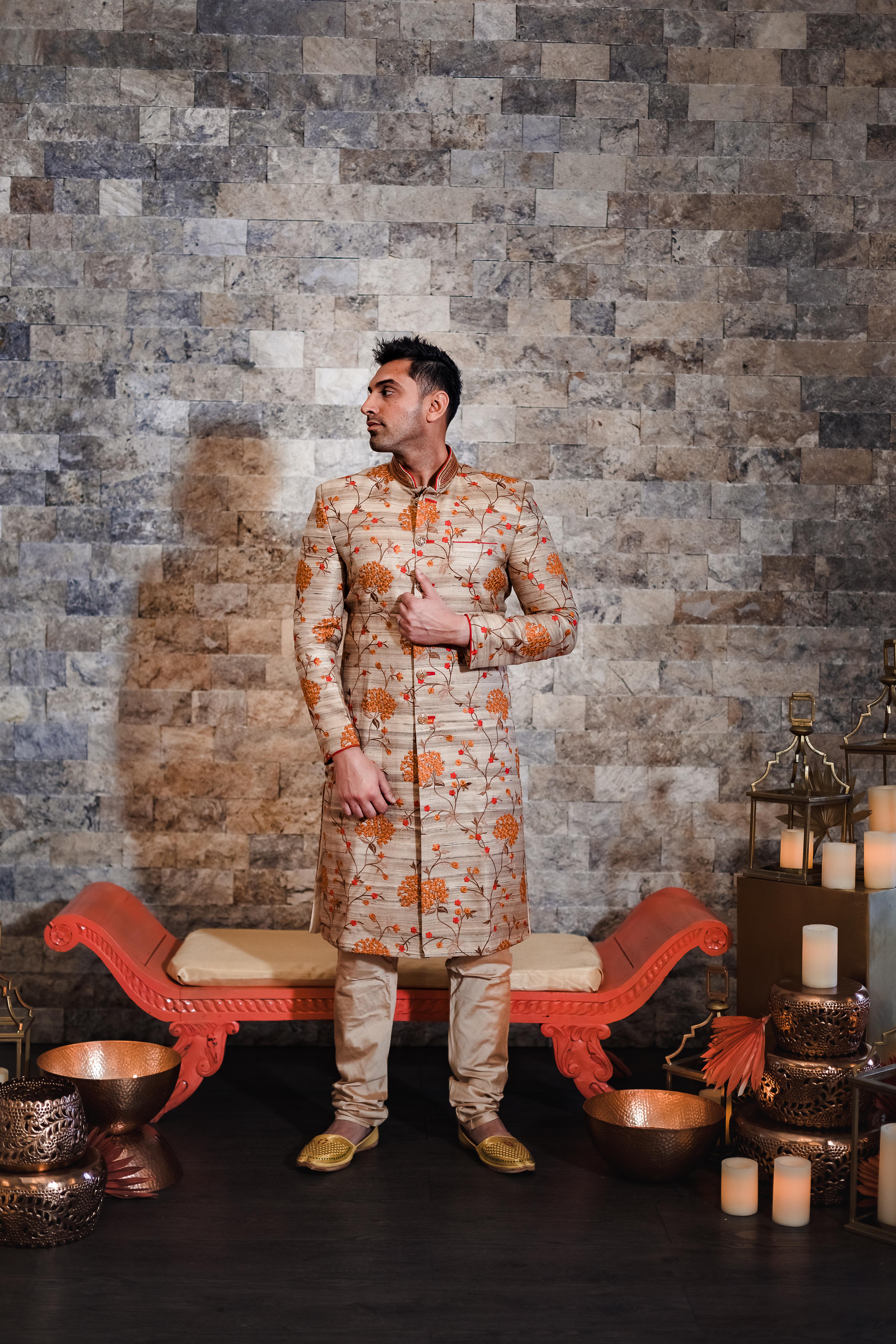 Saffron Sherwani
