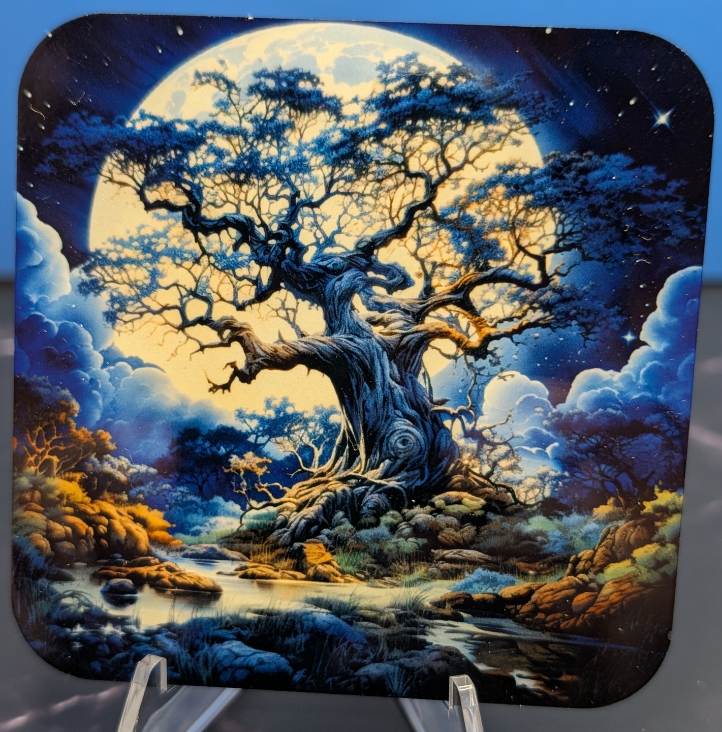 Fantasy Moonlit Tree Magnet
